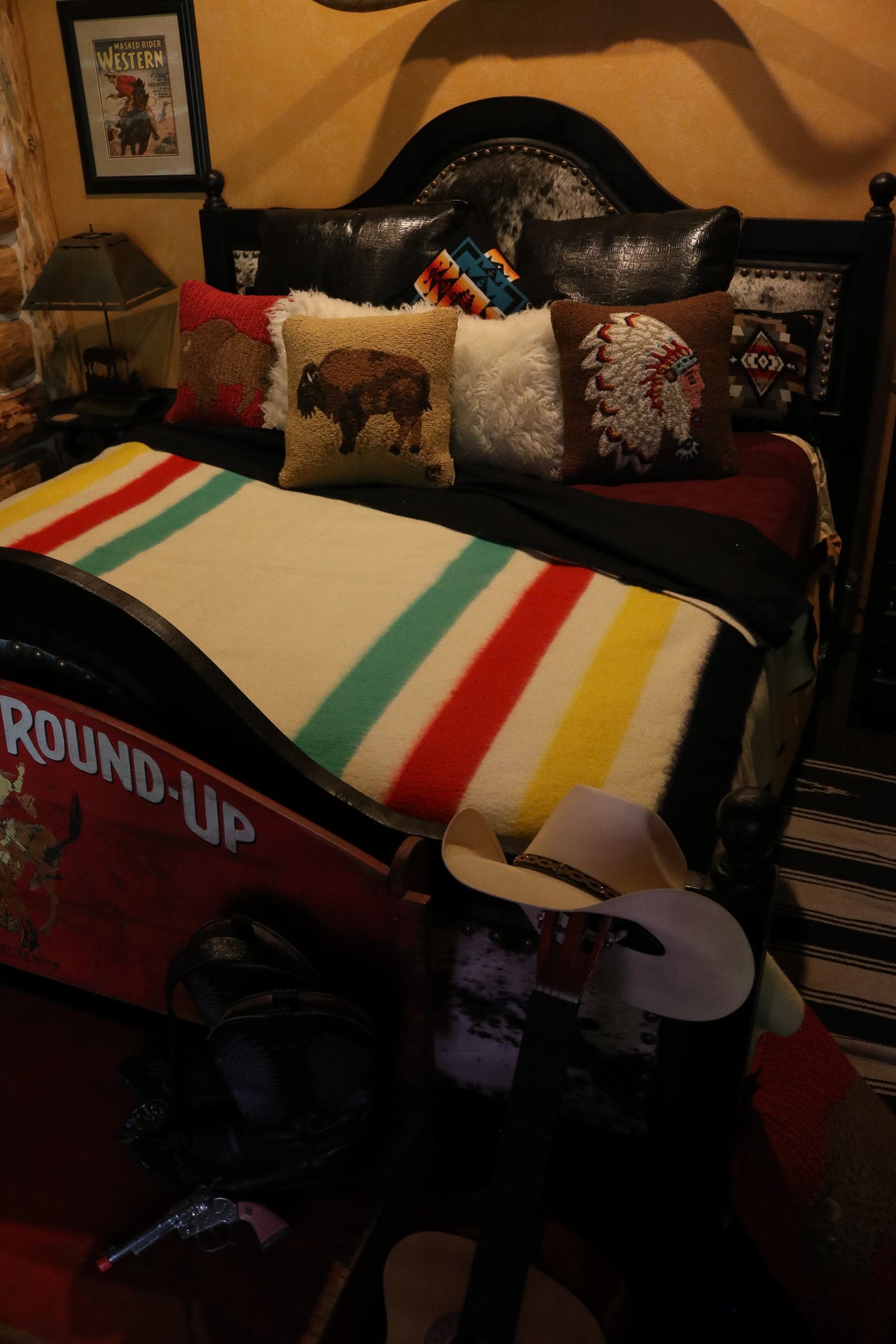 Hudson's Bay Point Wool Blanket Off-White Bold Multi-Colored Stripes