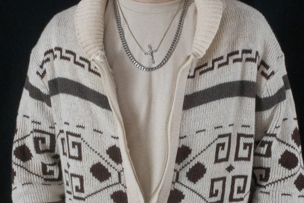 Sinransinya Knitted Cardigan Casual Zip-Up Sweater Harajuku