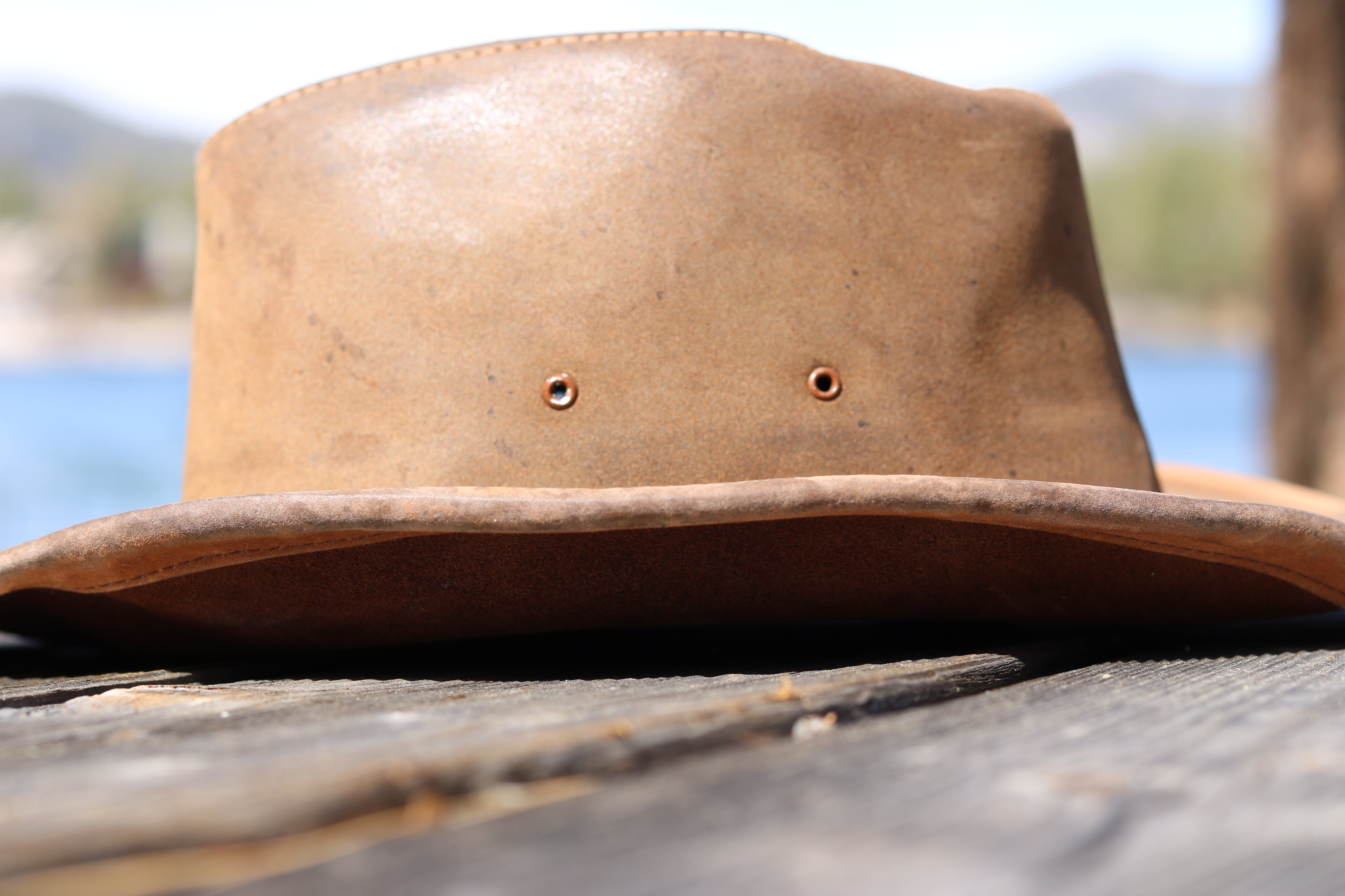 Vintage Brown short-Brim Tobacco Rancher worn/worked