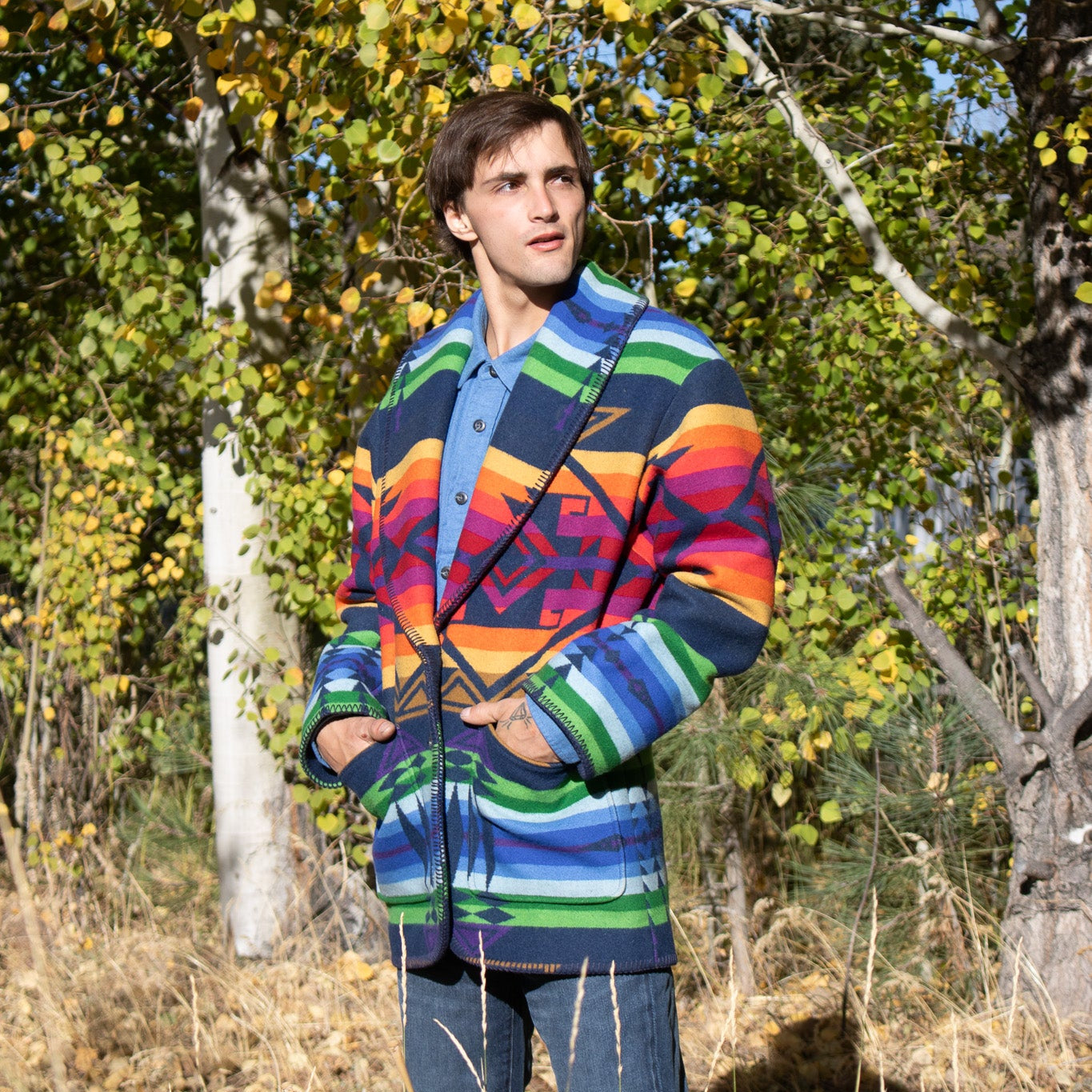 Vintage Country Sophisticates by Pendleton Aztec Wool Blazer Size Medium