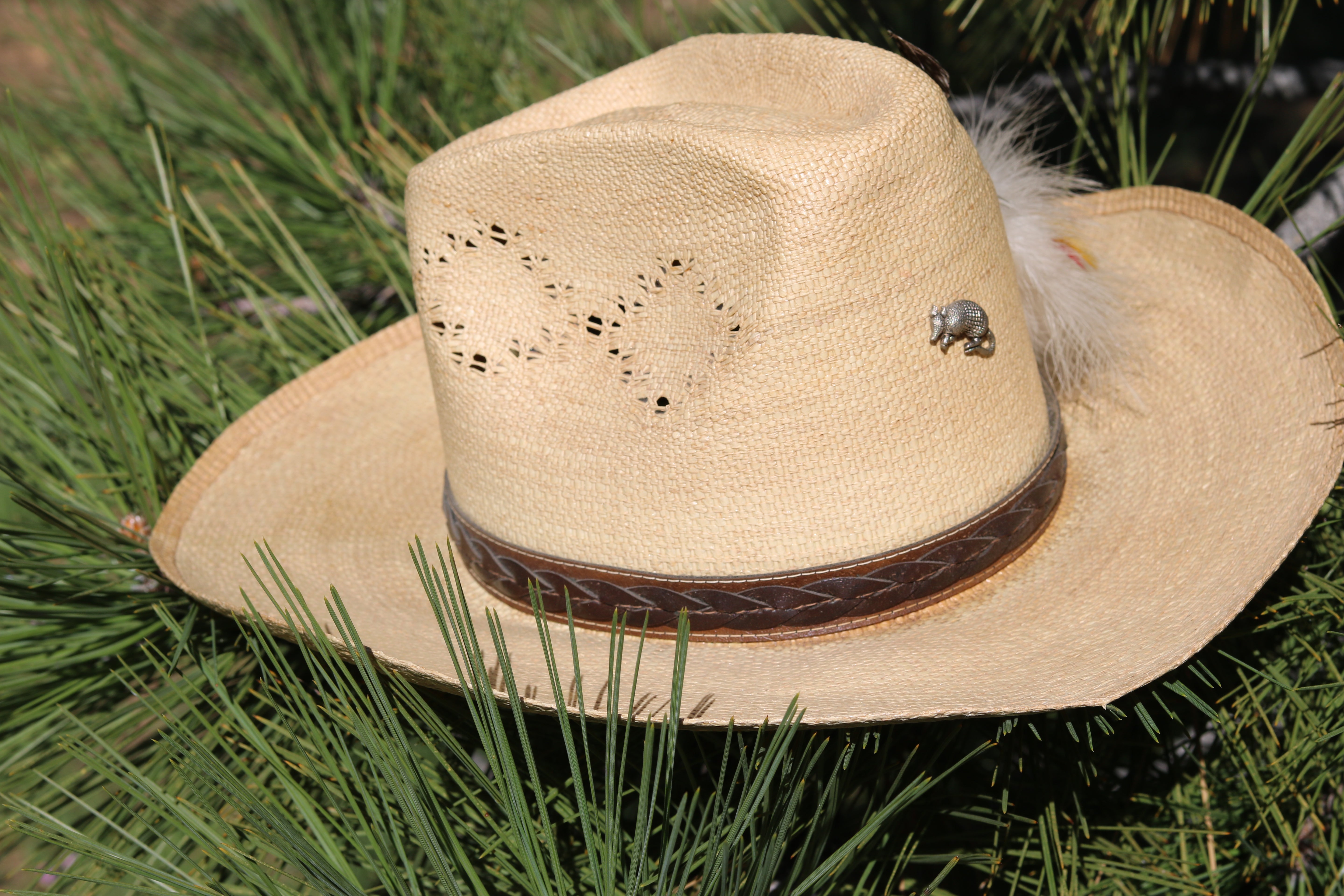 Vintage Stetson Roadrunner Bryant Finish Straw Cowboy Hat Size 7