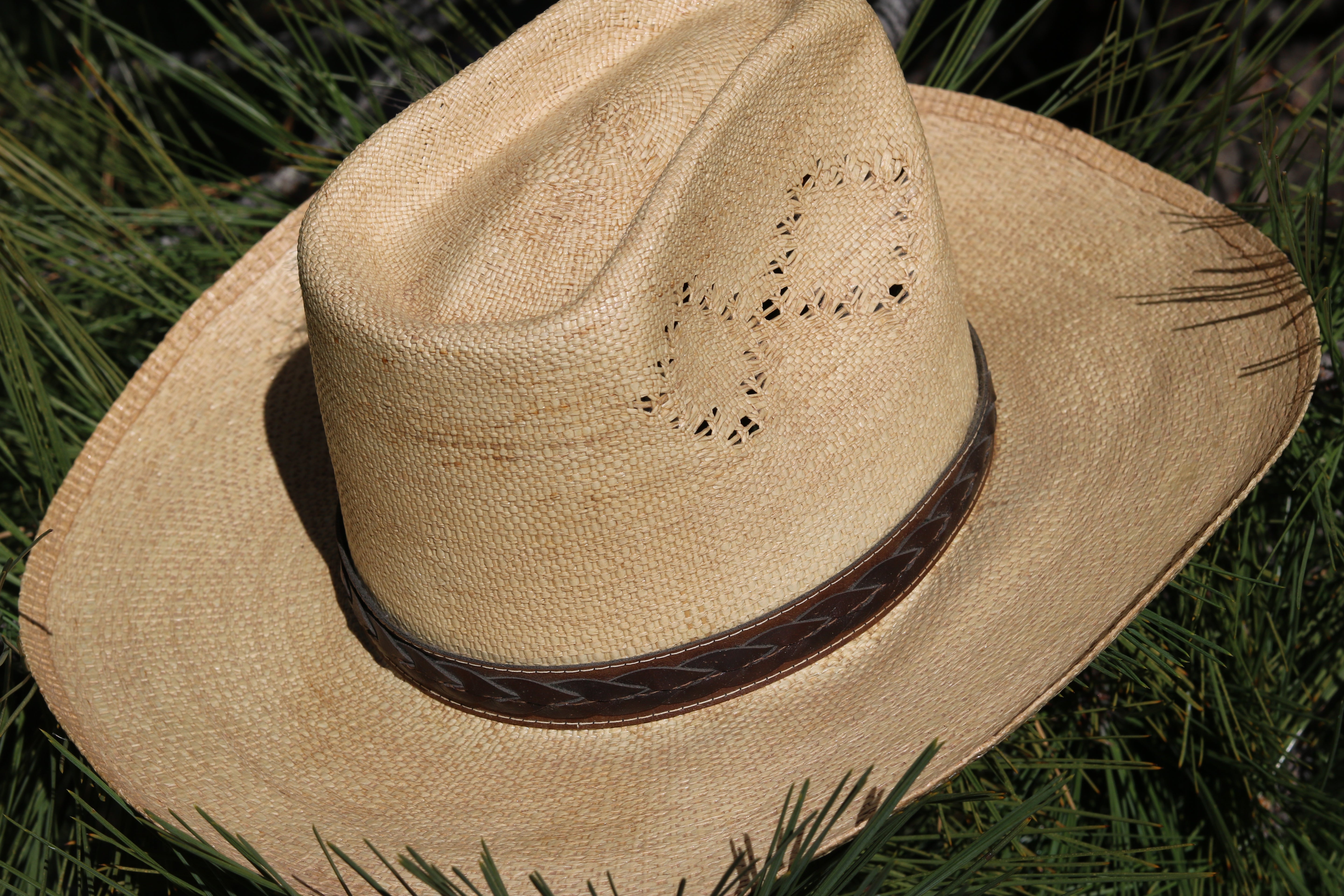 Vintage Stetson Roadrunner Bryant Finish Straw Cowboy Hat Size 7