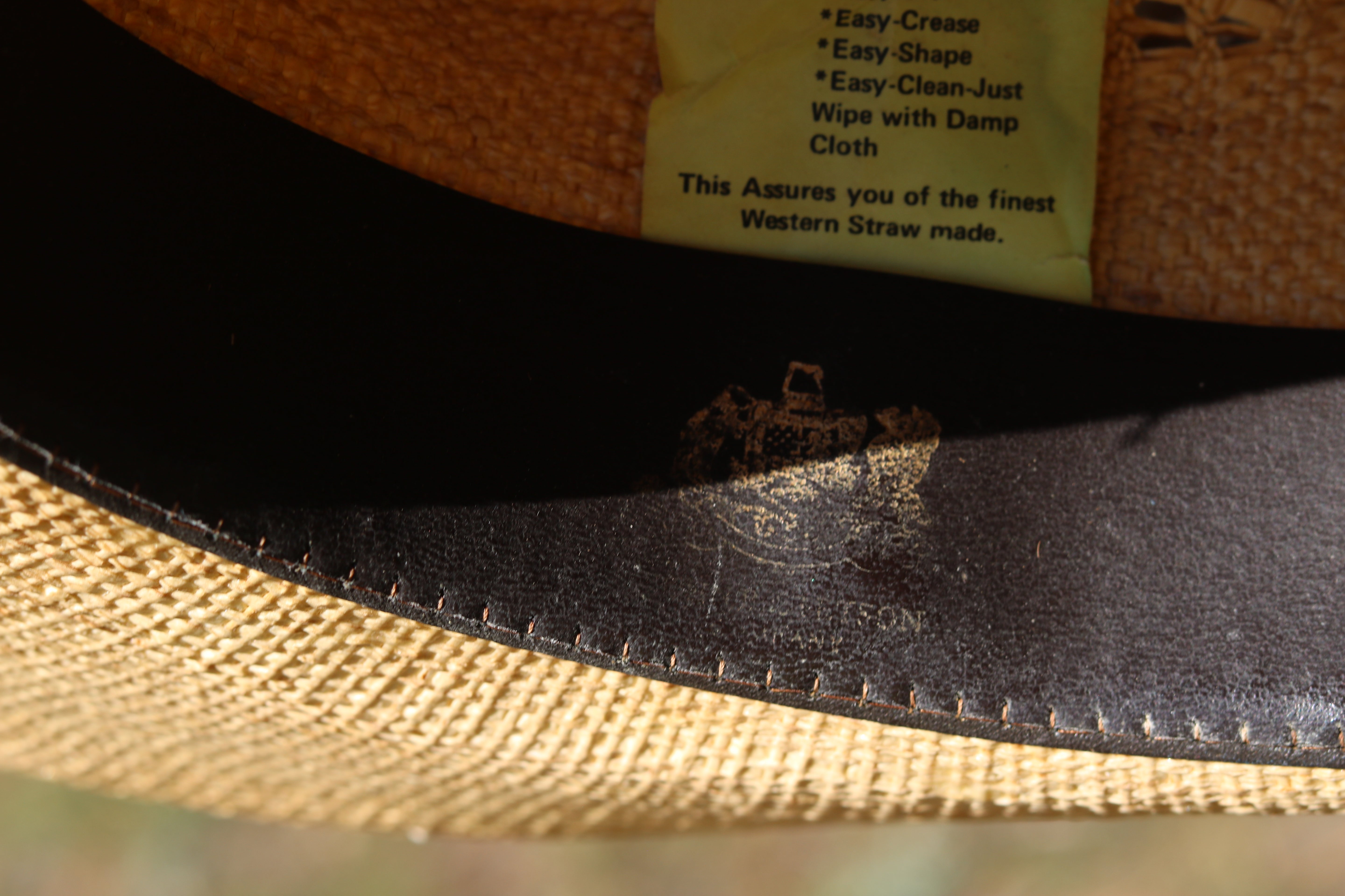 Vintage Stetson Roadrunner Bryant Finish Straw Cowboy Hat Size 7