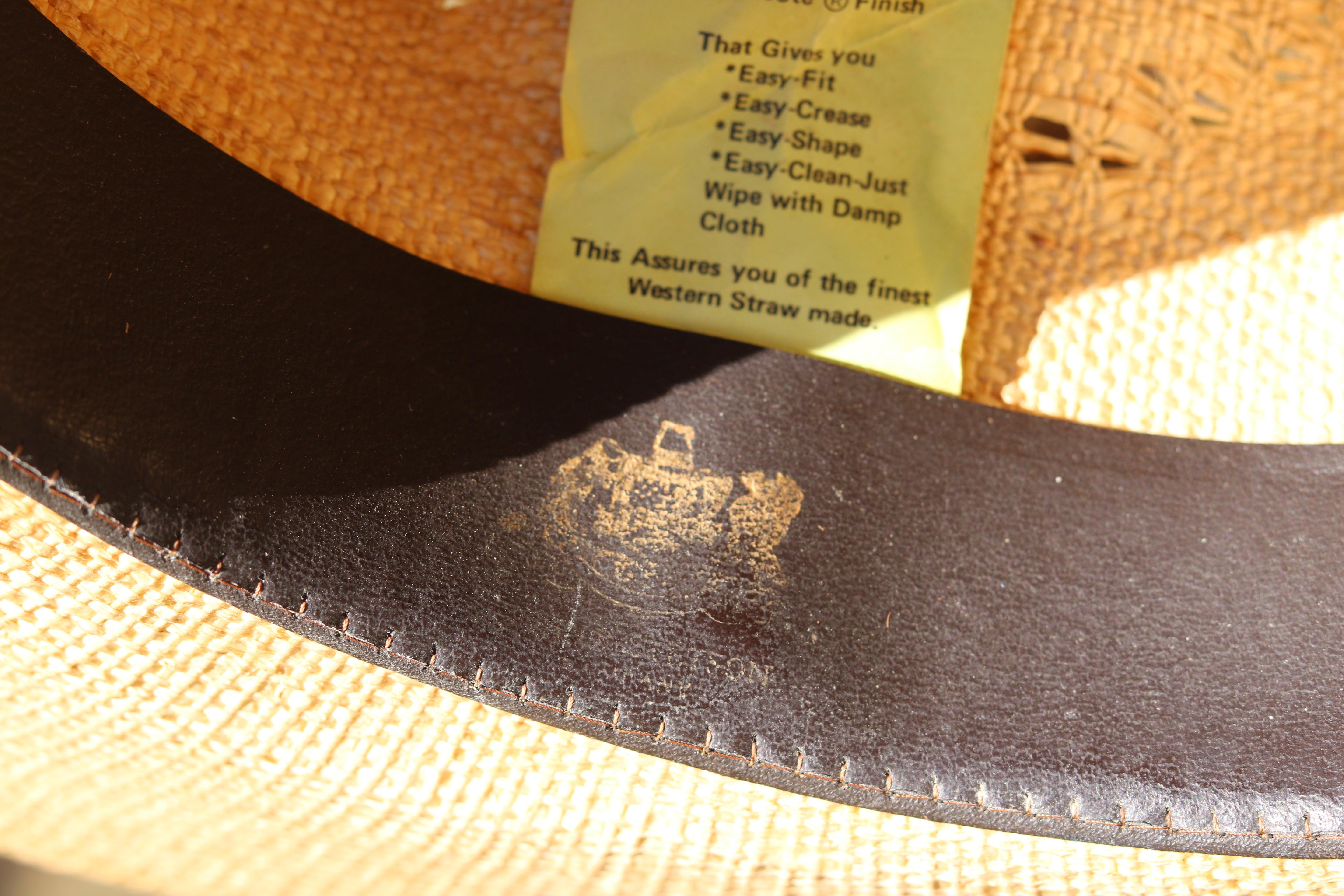 Vintage Stetson Roadrunner Bryant Finish Straw Cowboy Hat Size 7