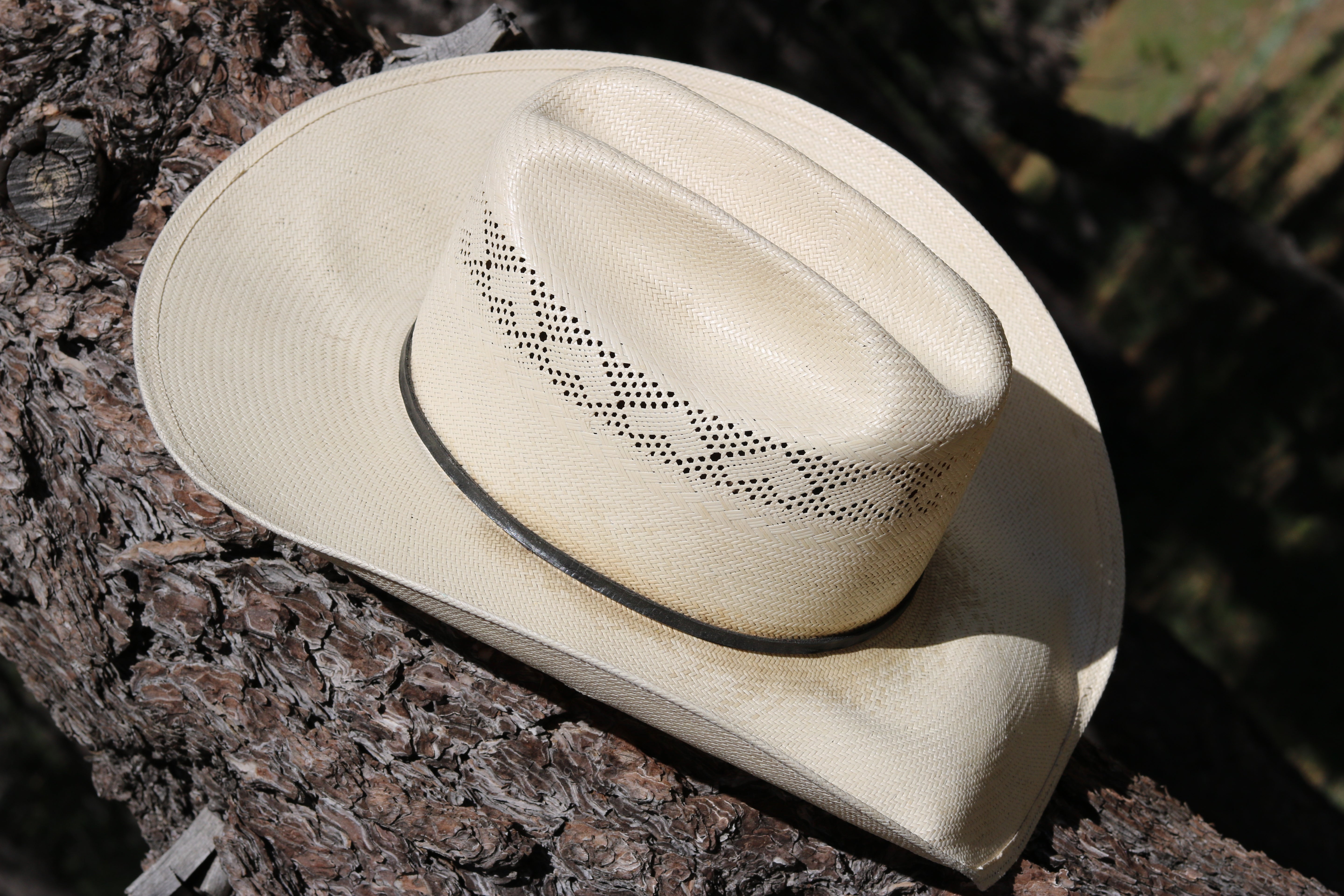 Vintage Resistol White Straw Cowboy Hat Size 7 1/2
