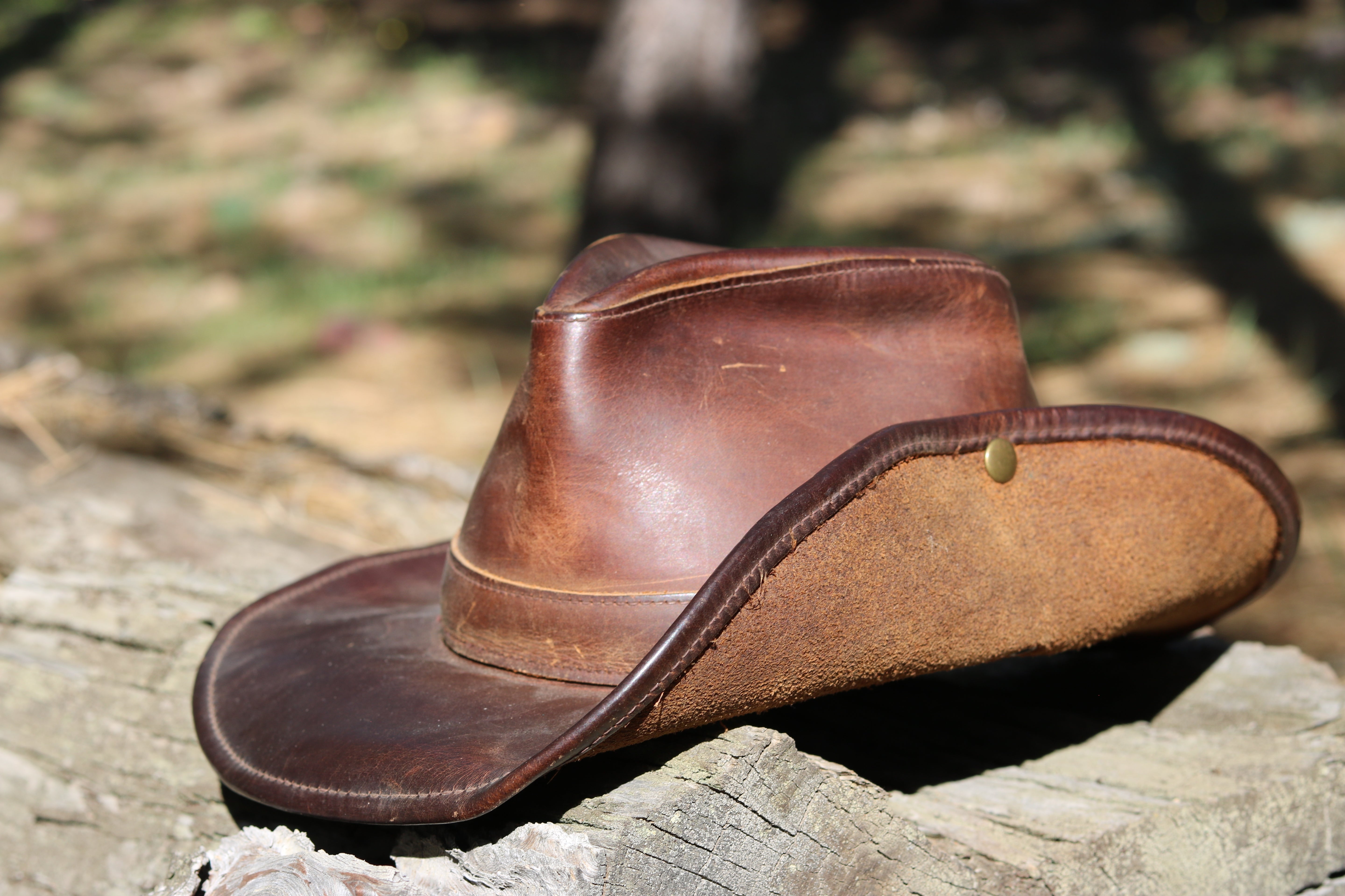 Vintage Henschel Aussie Brown Leather Safari Hat Medium