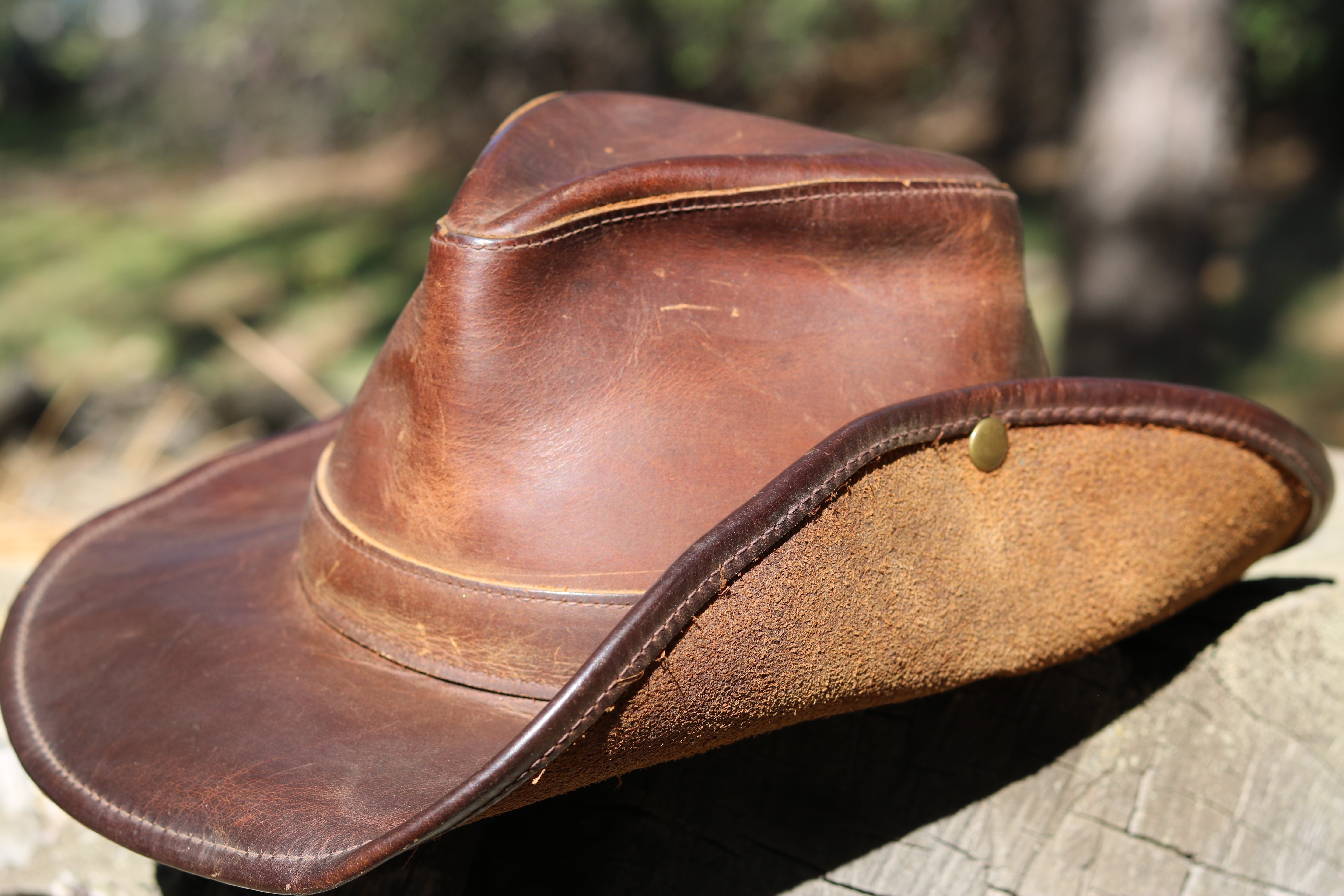 Vintage Henschel Aussie Brown Leather Safari Hat Medium