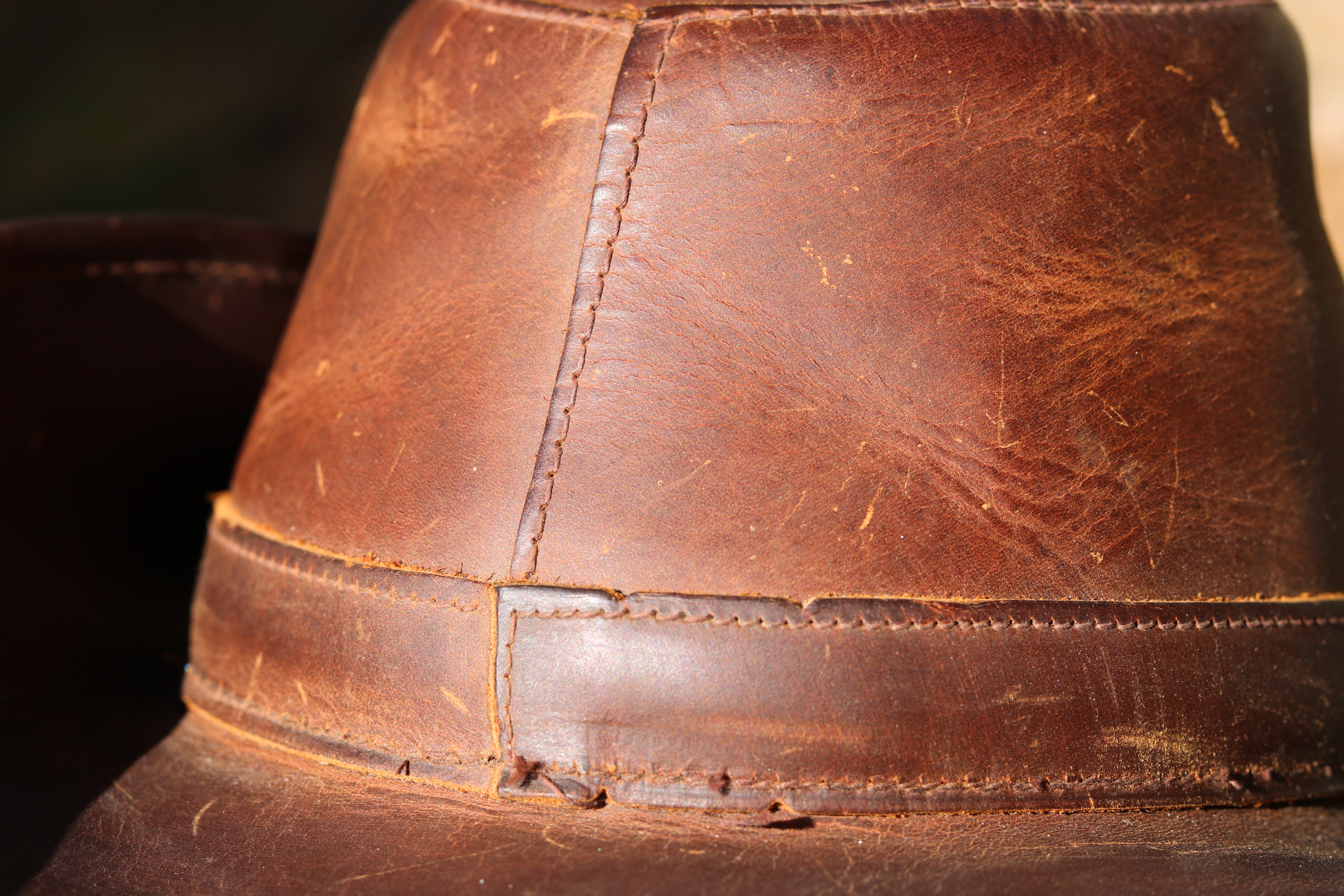 Vintage Henschel Aussie Brown Leather Safari Hat Medium