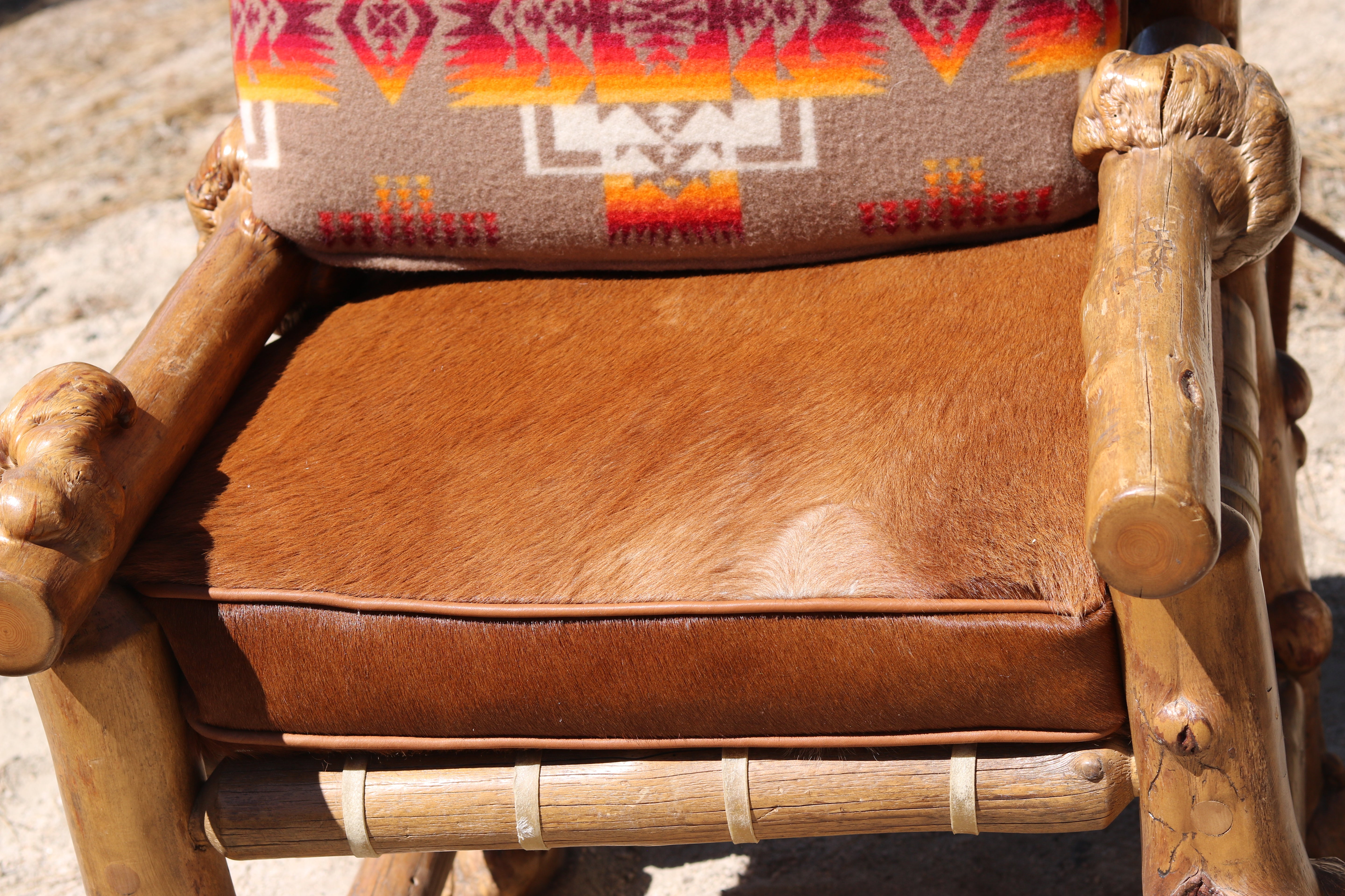 Rustic Knots and Gnarled Pine Log Chair