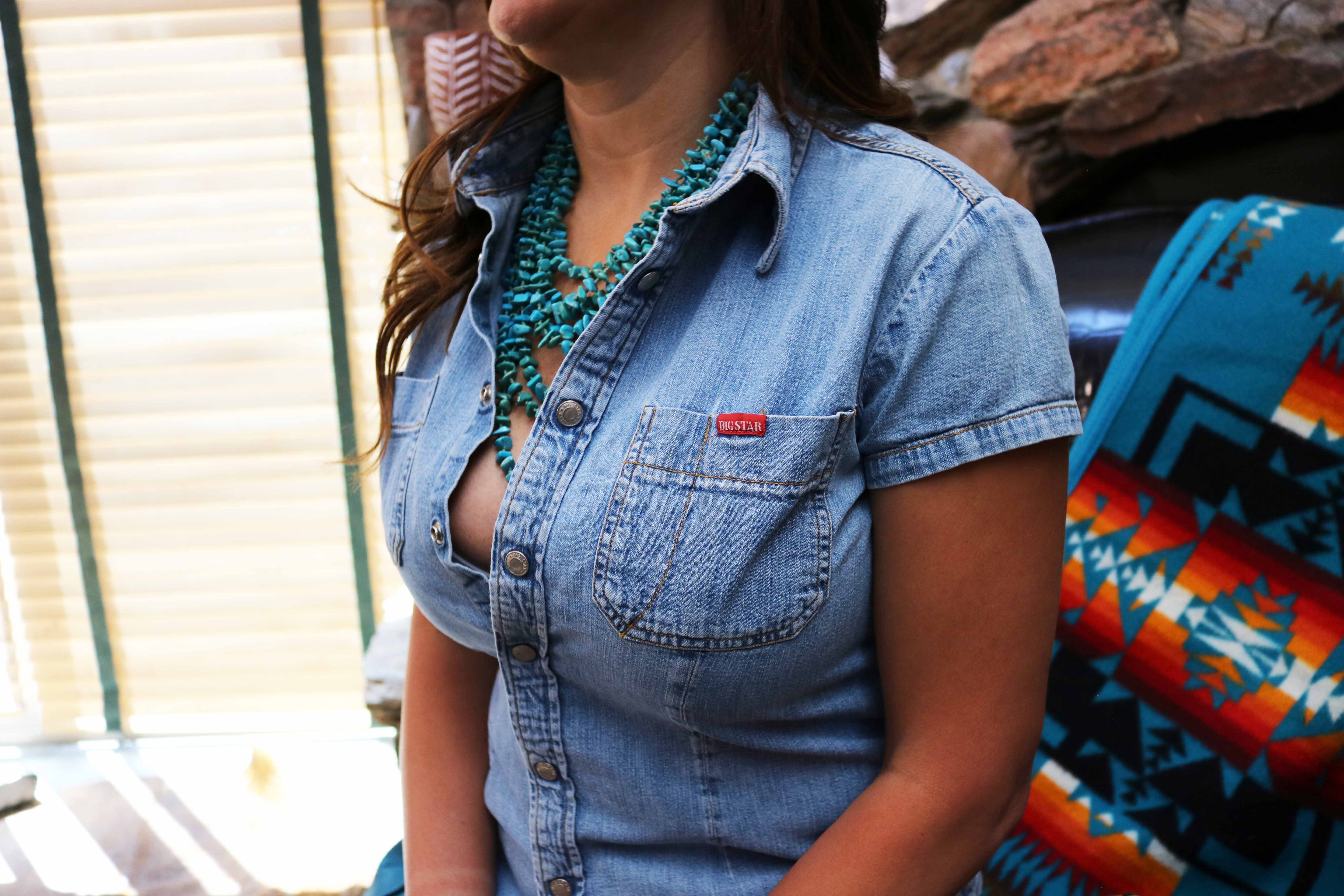 Big Star Union Made Snap Top Denim Western Cowgirl Shirt