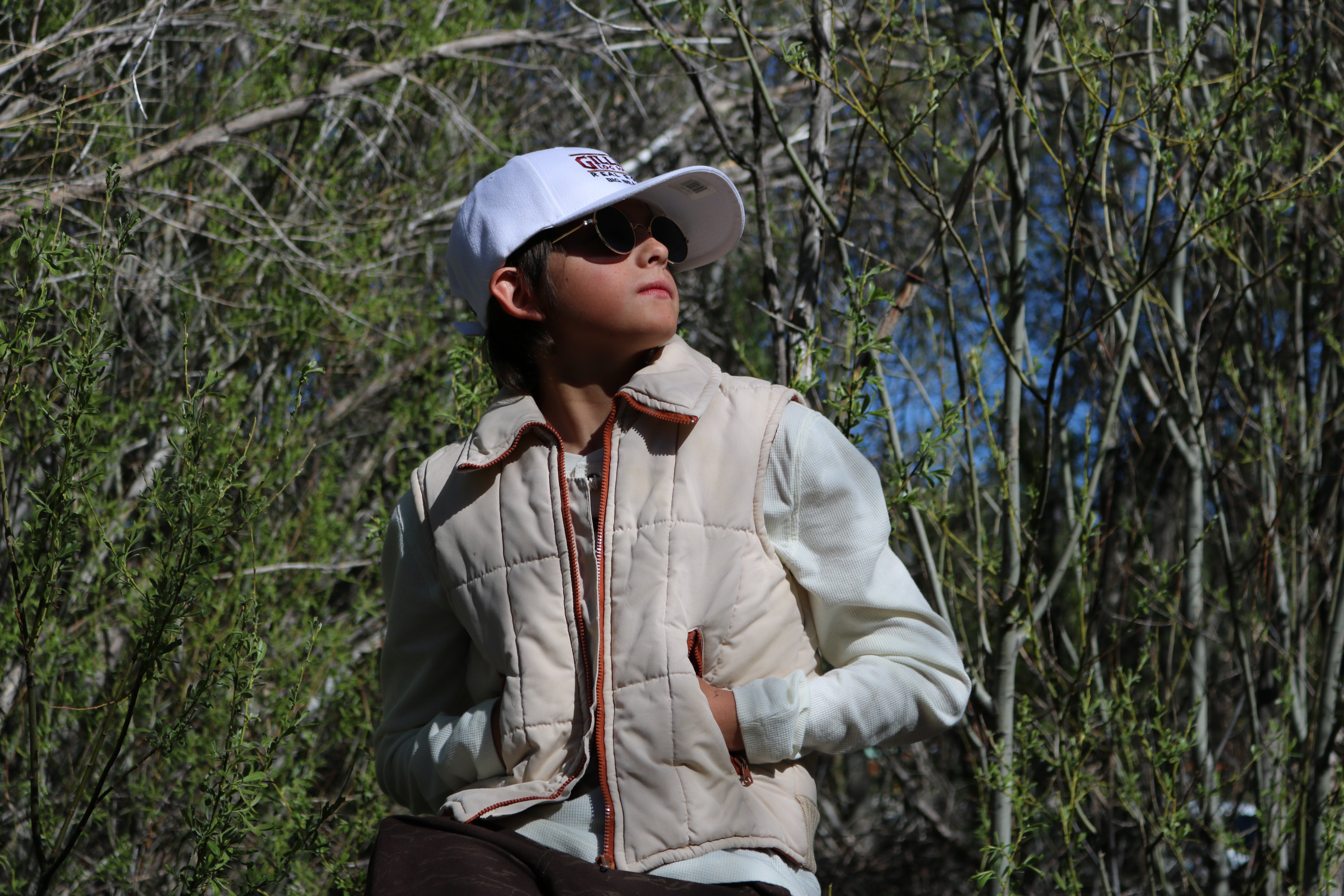 "Off-White Winter Vest with Bold Burnt Orange Lining (Size M)"