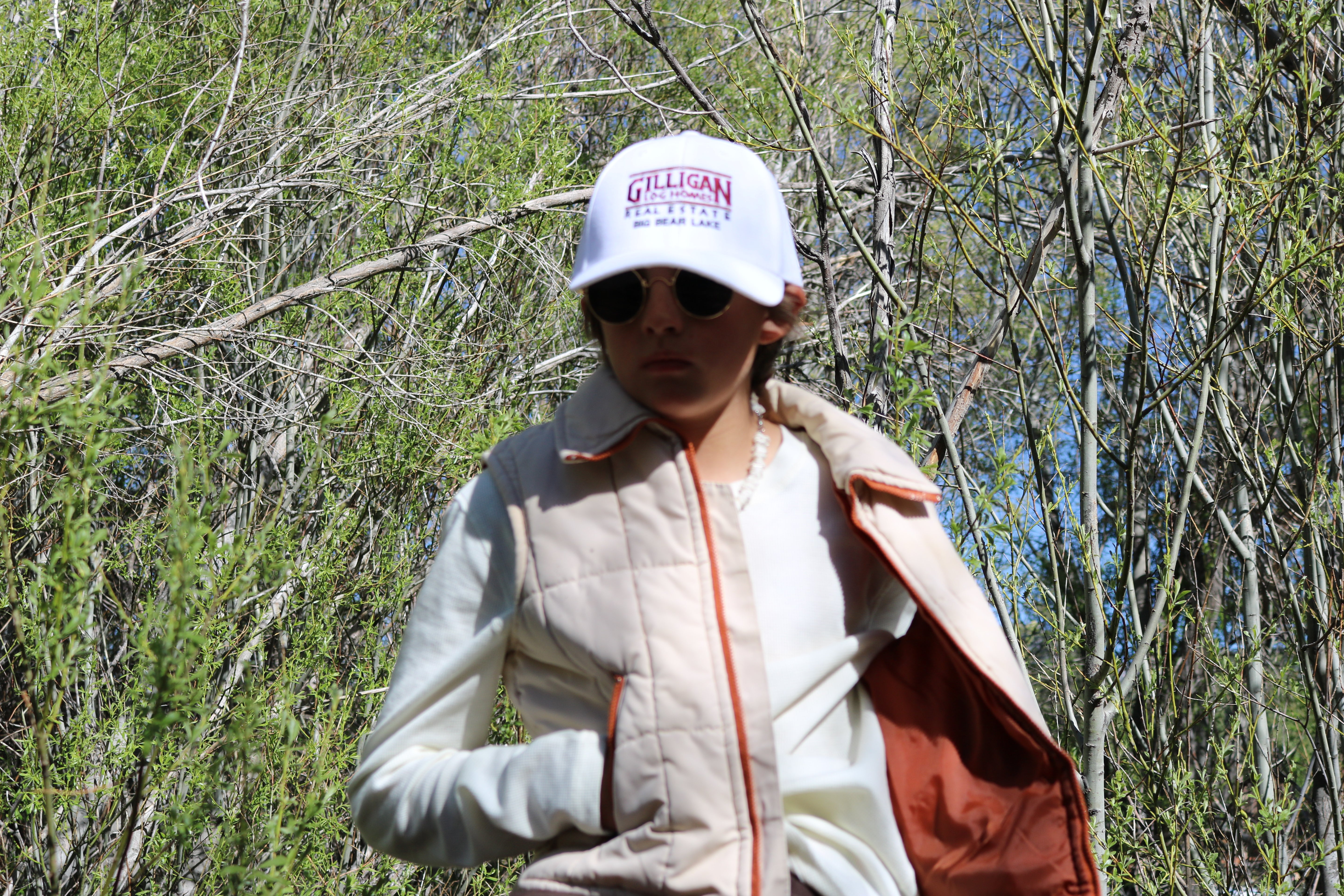 "Off-White Winter Vest with Bold Burnt Orange Lining (Size M)"