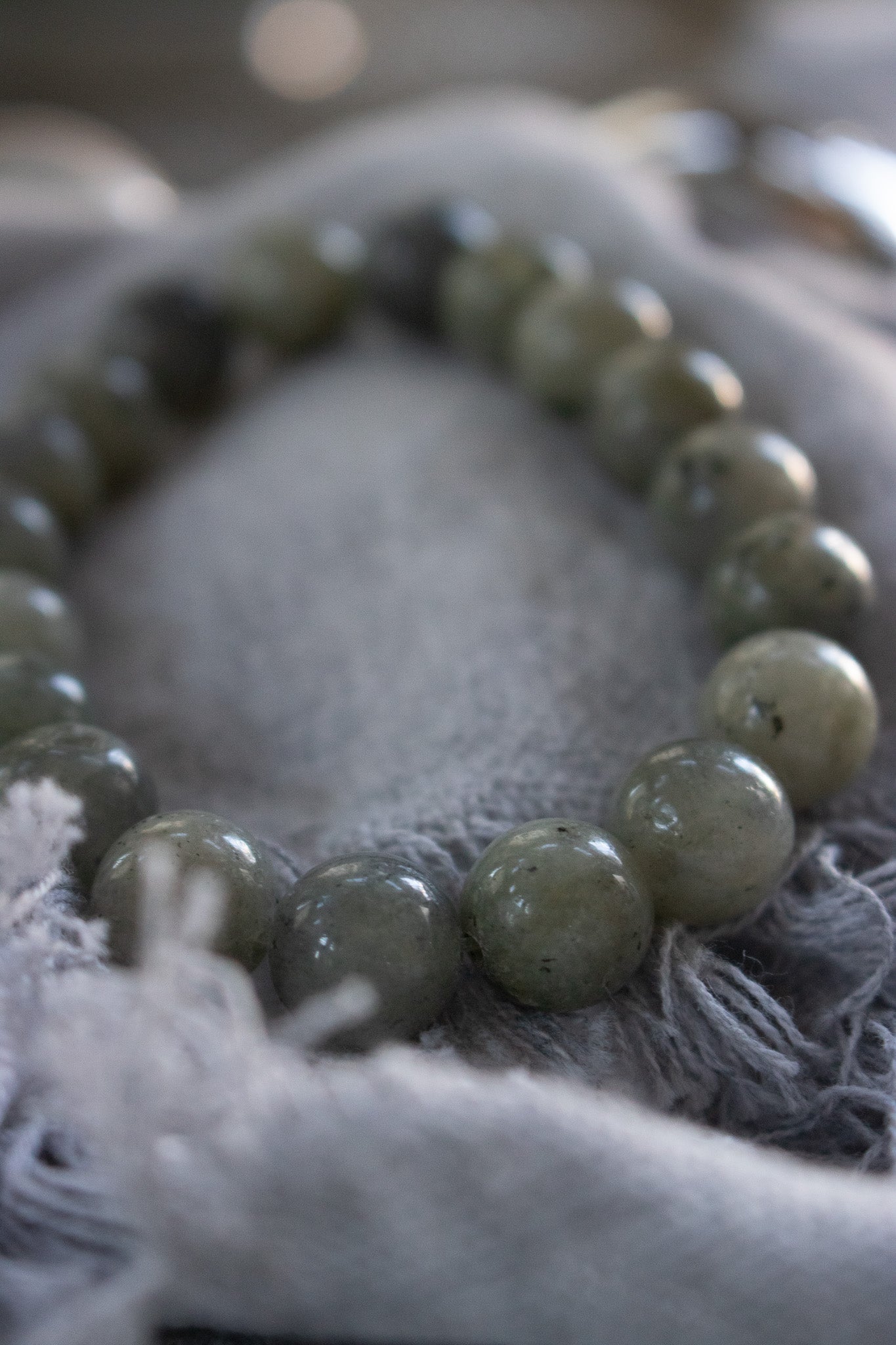 Grey Labradorite Beaded Stretchy Bracelet