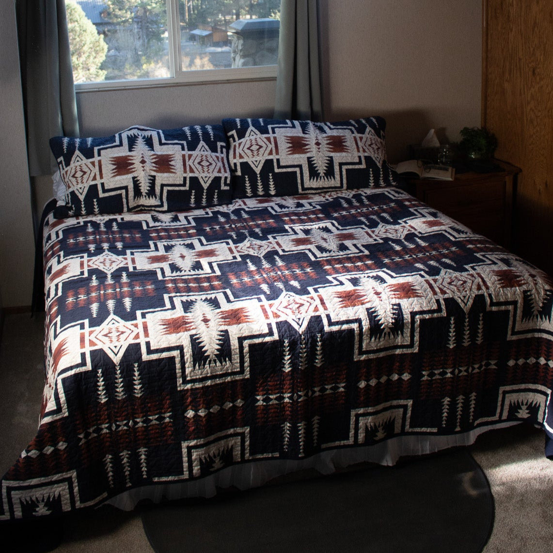 Pendleton Harding Southwestern Geometric Oxford Wool Blanket – Queen