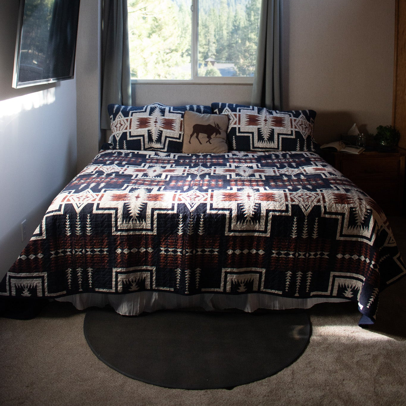 Pendleton Harding Southwestern Geometric Oxford Wool Blanket – Queen