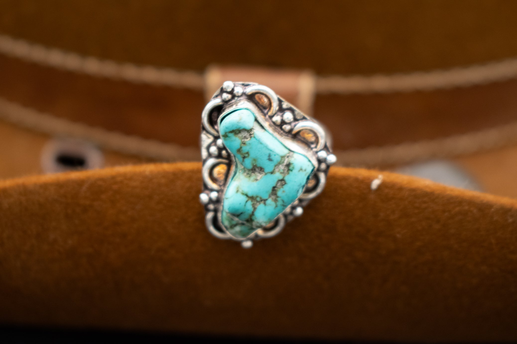 Faux Turquoise Gemstone Ring Size 8.5