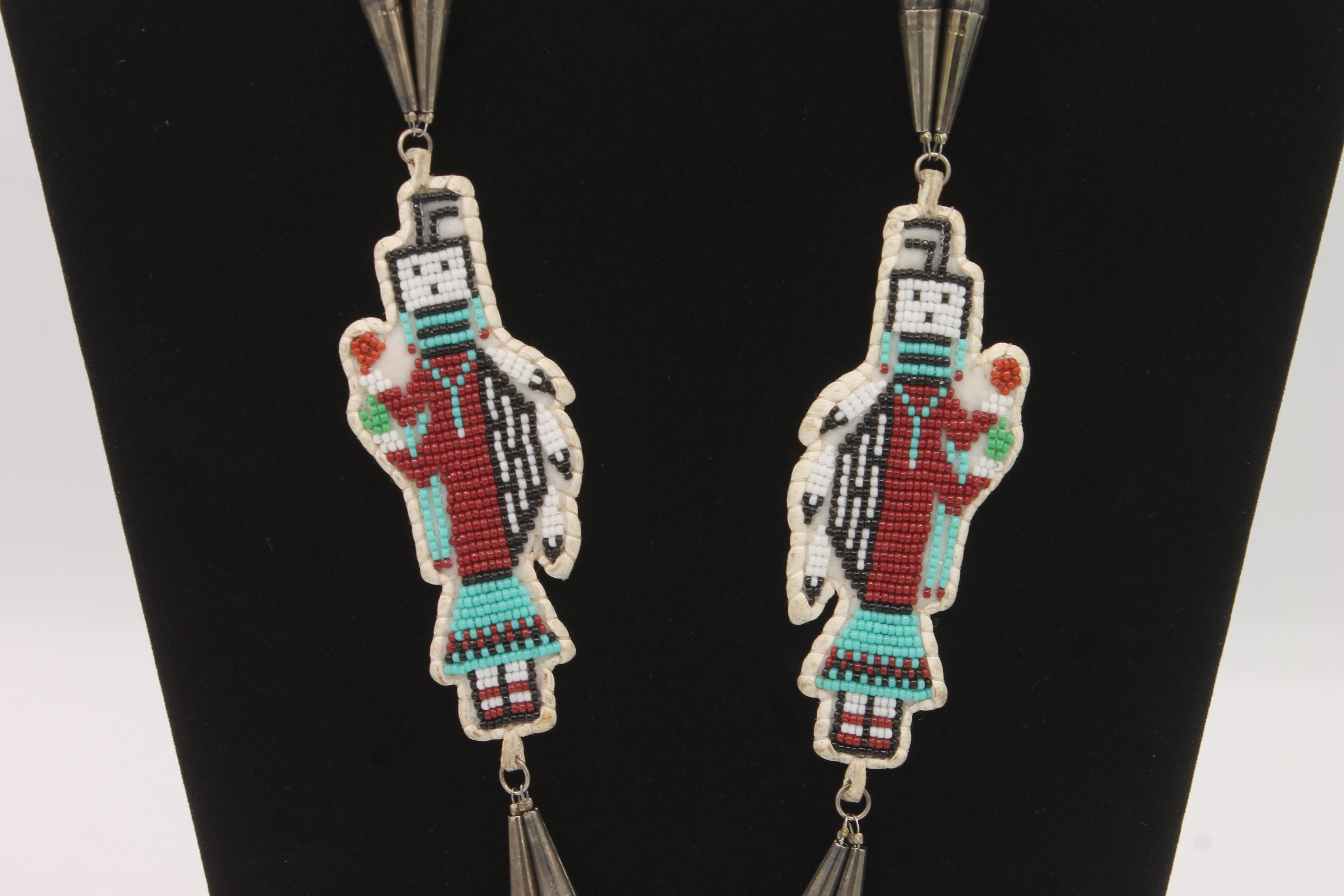 Vintage Hand-stitched Navajo Pearl Yei Necklace