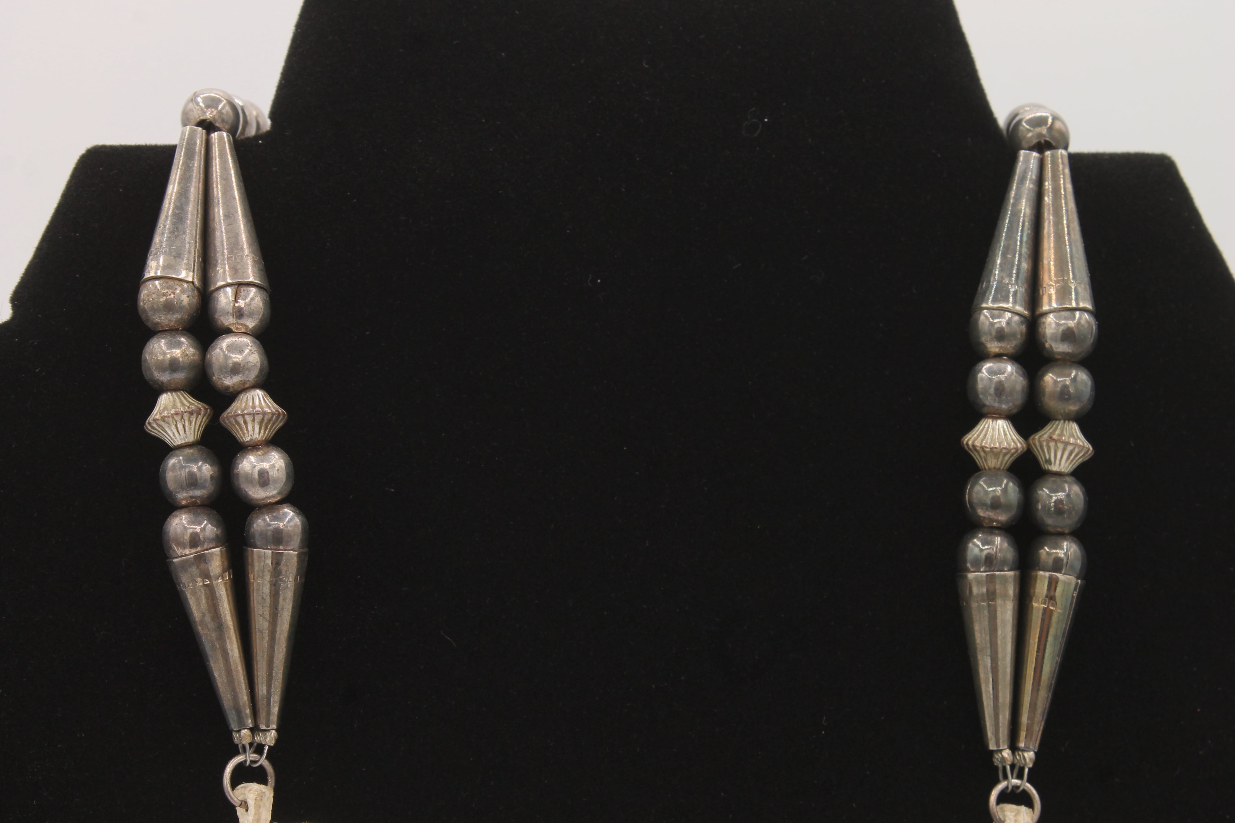 Vintage Hand-stitched Navajo Pearl Yei Necklace