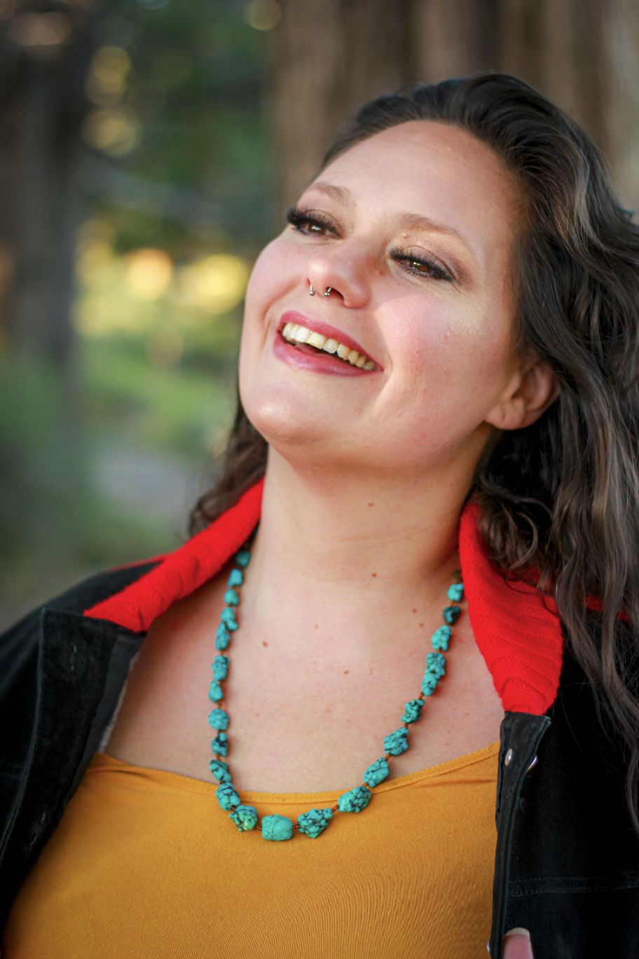 Navajo Turquoise Nugget Beaded Necklace 16" Long