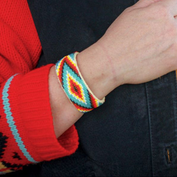 Native American Navajo Indian Hand Beaded Bracelet by Jacklyn Cleveland