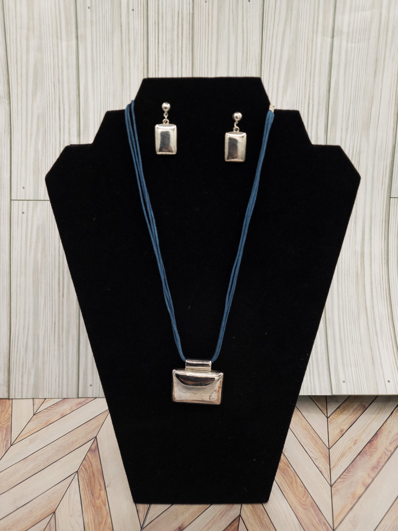 Sterling Silver Charm Necklace and Earring Set