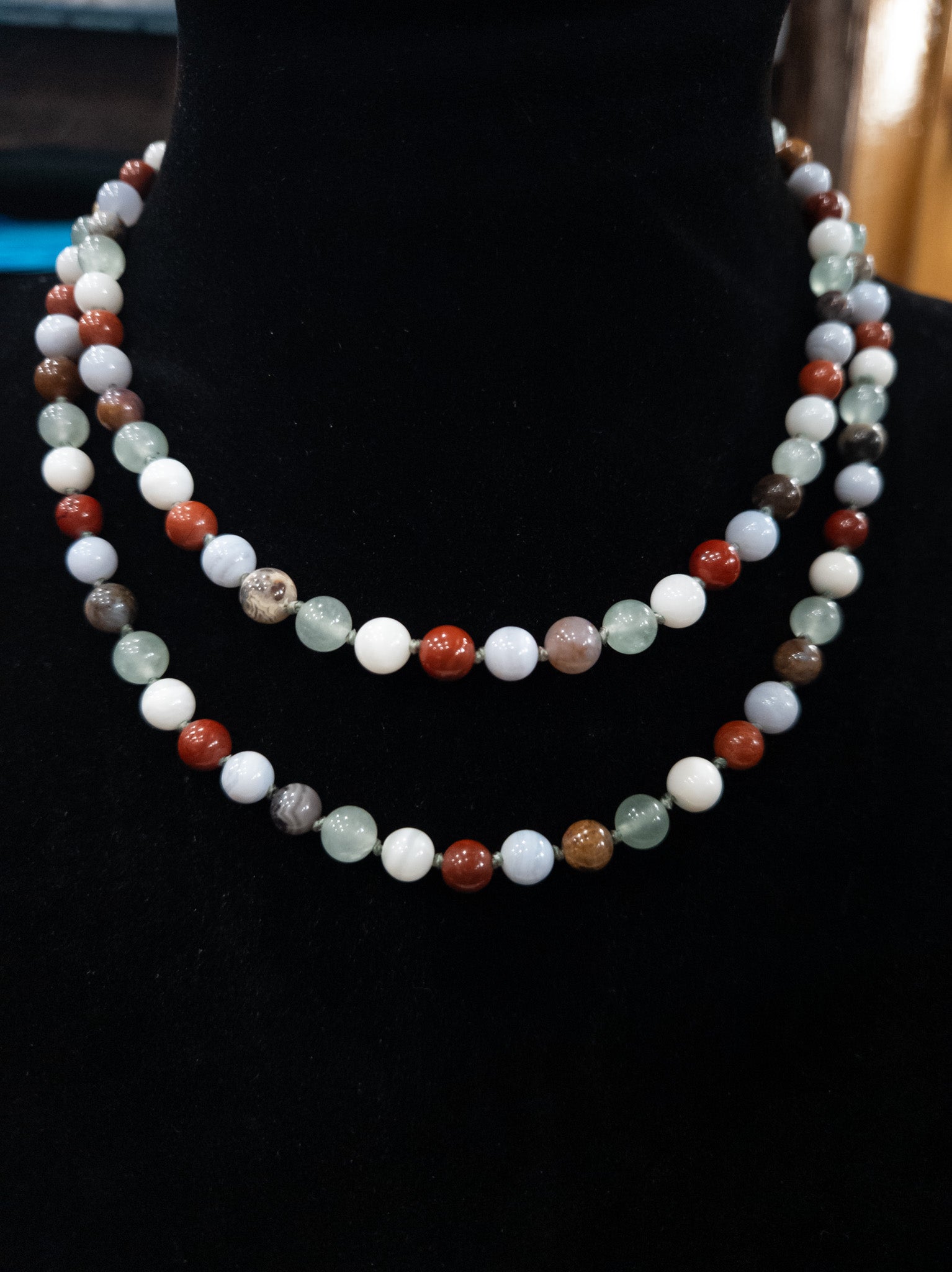 Healing Crystal Agate and Jasper Beaded Necklace