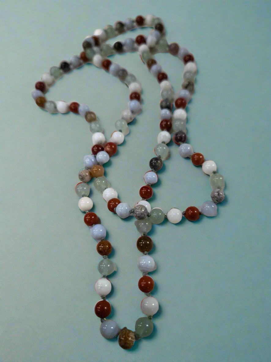 Healing Crystal Agate and Jasper Beaded Necklace