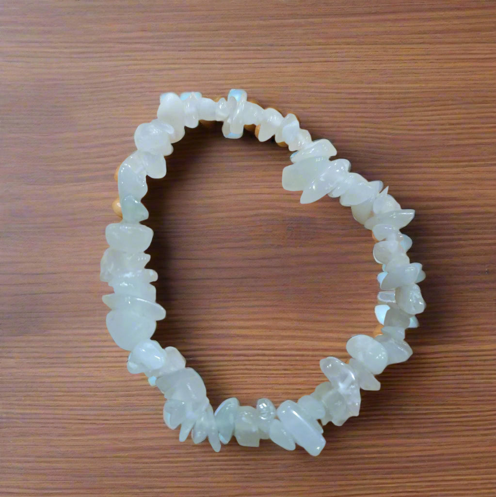 Green Aquamarine Beaded Stretchy Bracelet