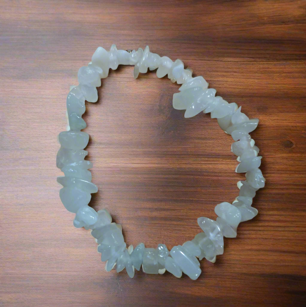 Green Aquamarine Beaded Stretchy Bracelet