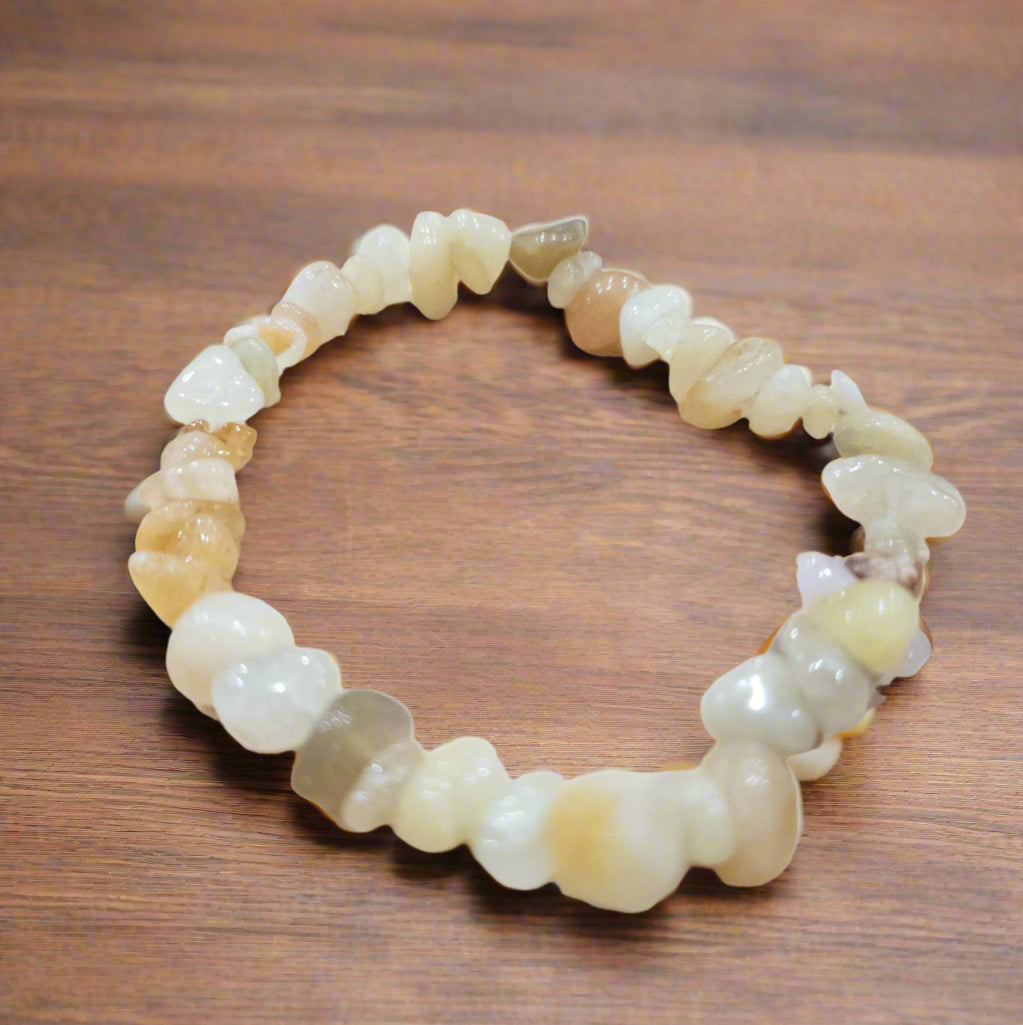 Topaz Stone Beaded Stretchy Bracelet