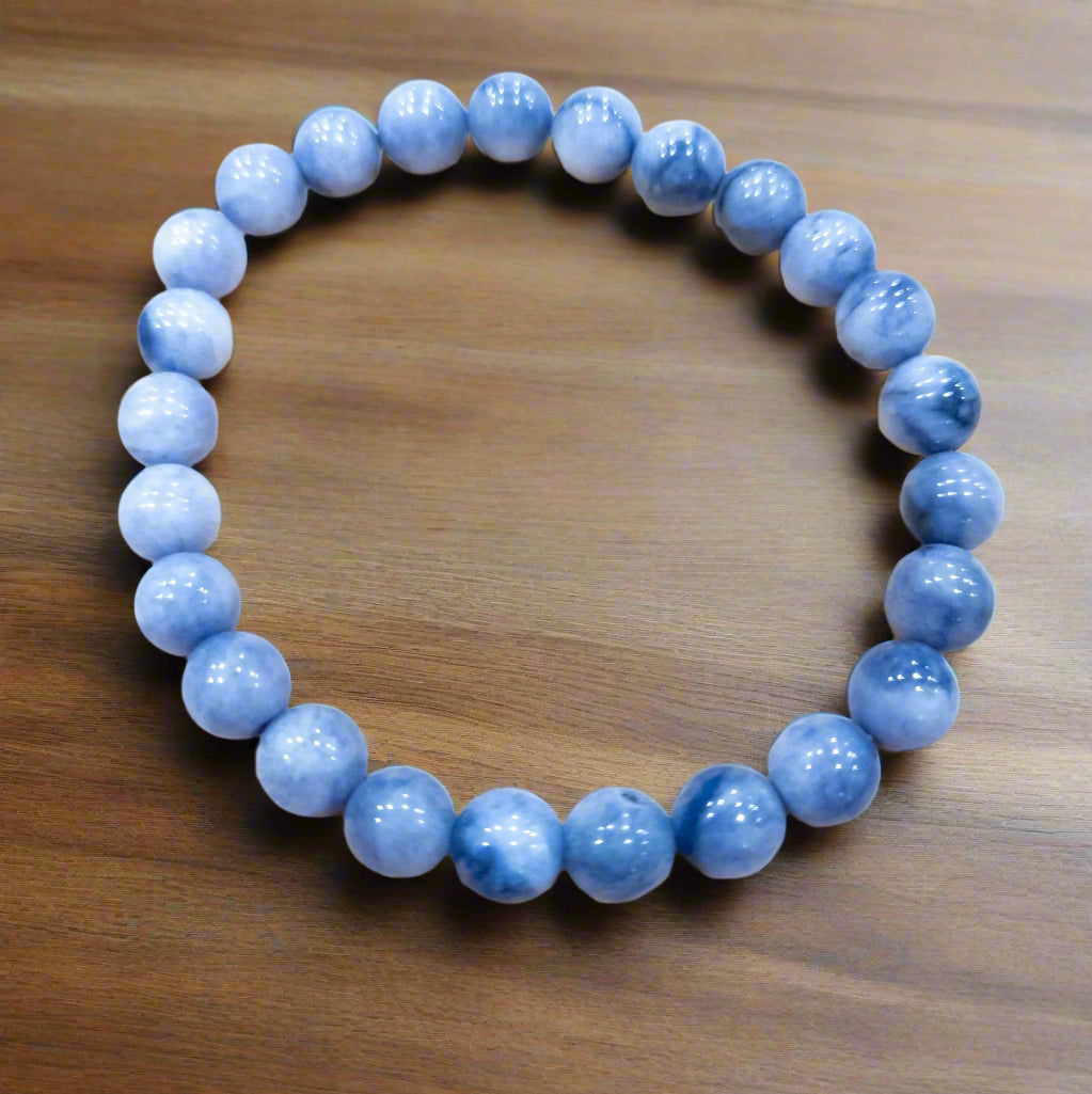 Tanzanite Stone Beaded Stretchy Bracelet