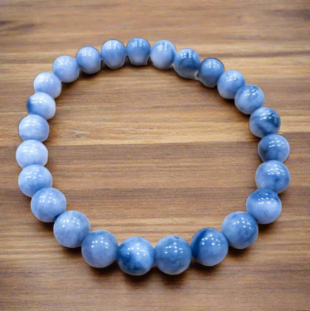 Tanzanite Stone Beaded Stretchy Bracelet