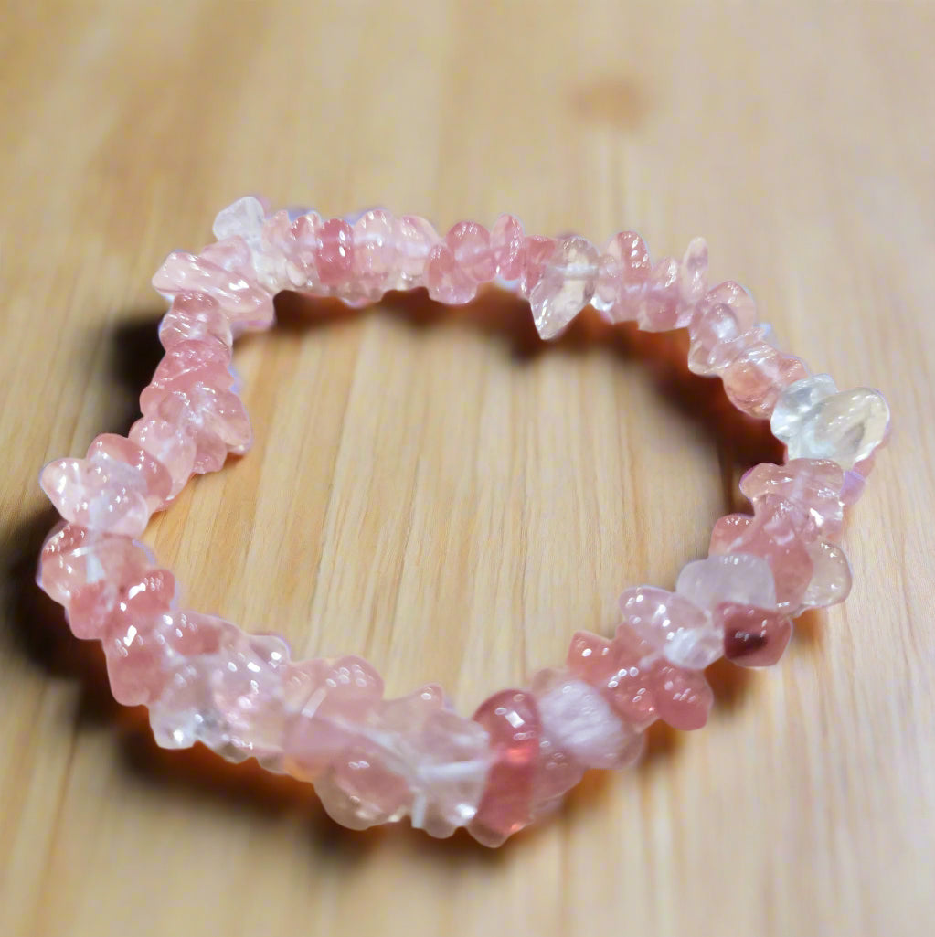 Cherry Quartz Beaded Stretchy Bracelet