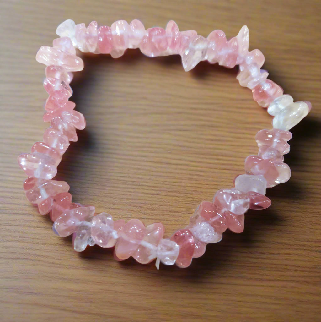 Cherry Quartz Beaded Stretchy Bracelet