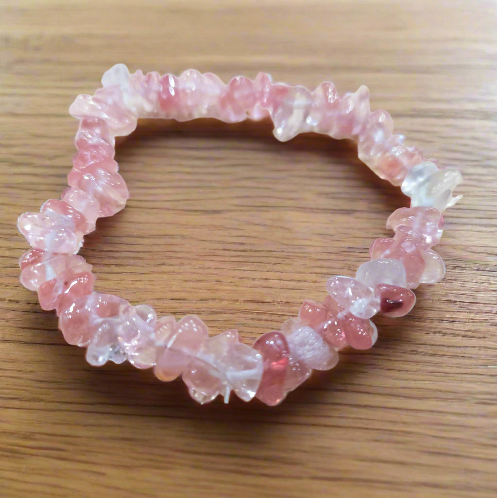 Cherry Quartz Beaded Stretchy Bracelet