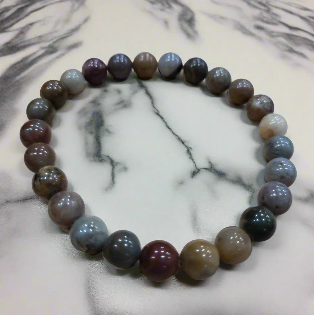 Ocean Jasper Stone Beaded Stretchy Bracelet