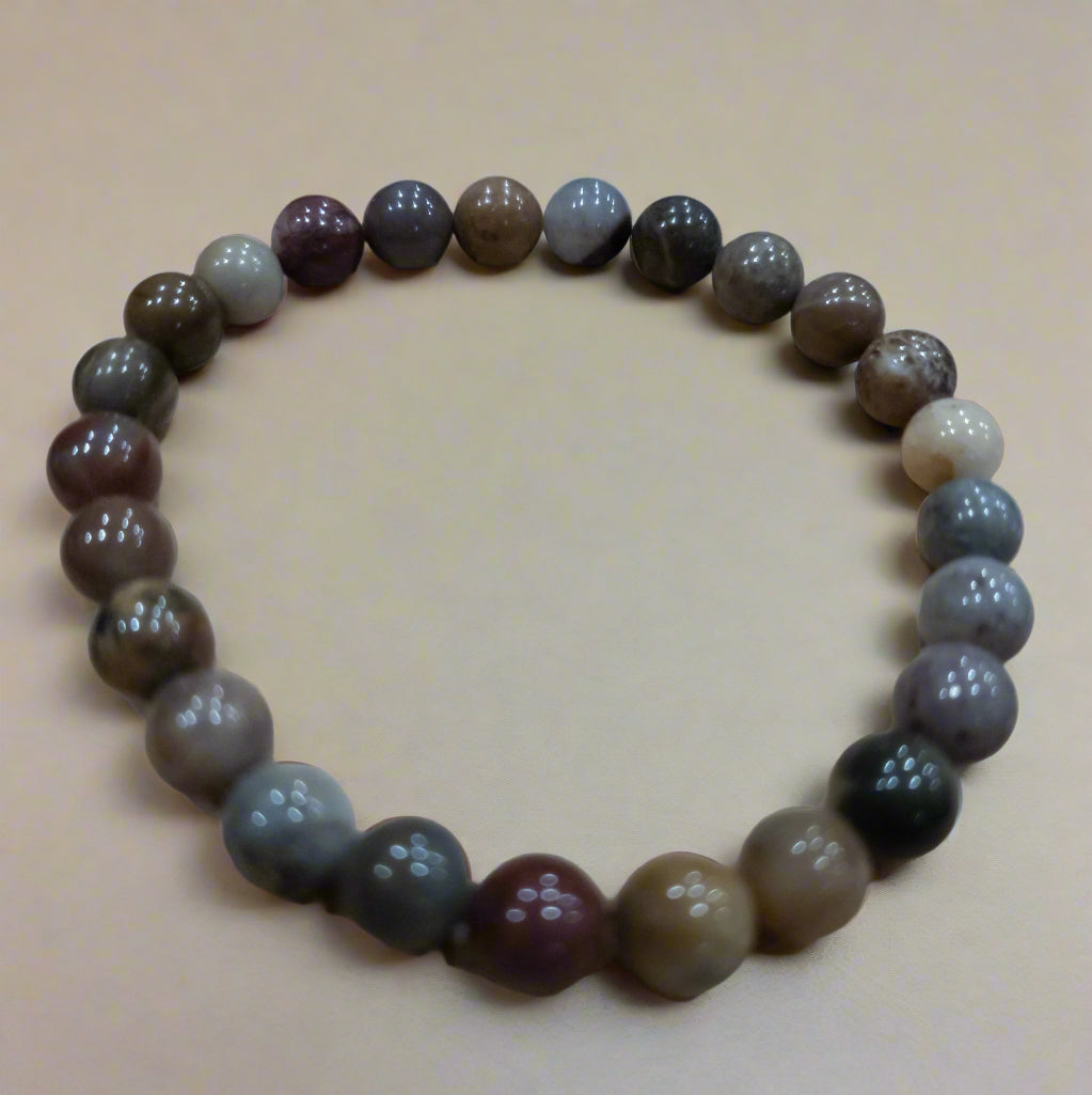 Ocean Jasper Stone Beaded Stretchy Bracelet
