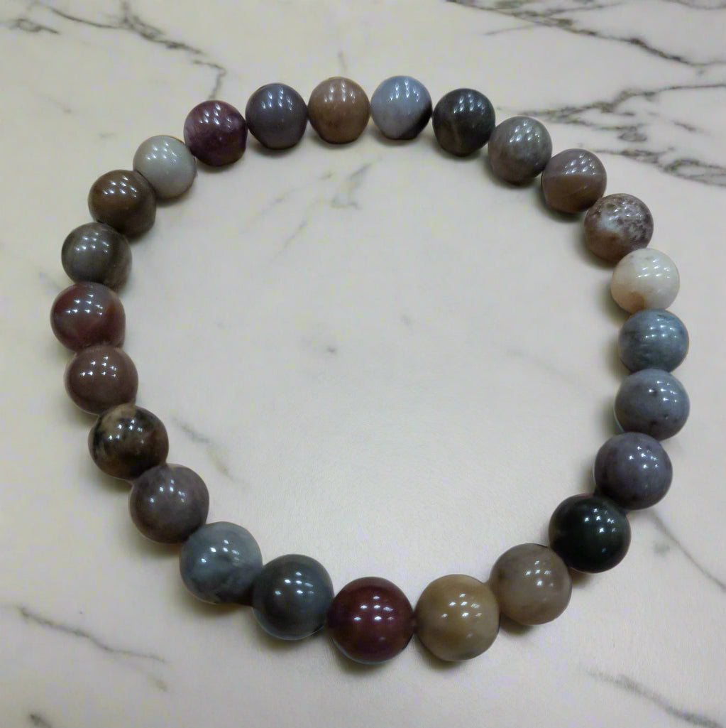 Ocean Jasper Stone Beaded Stretchy Bracelet