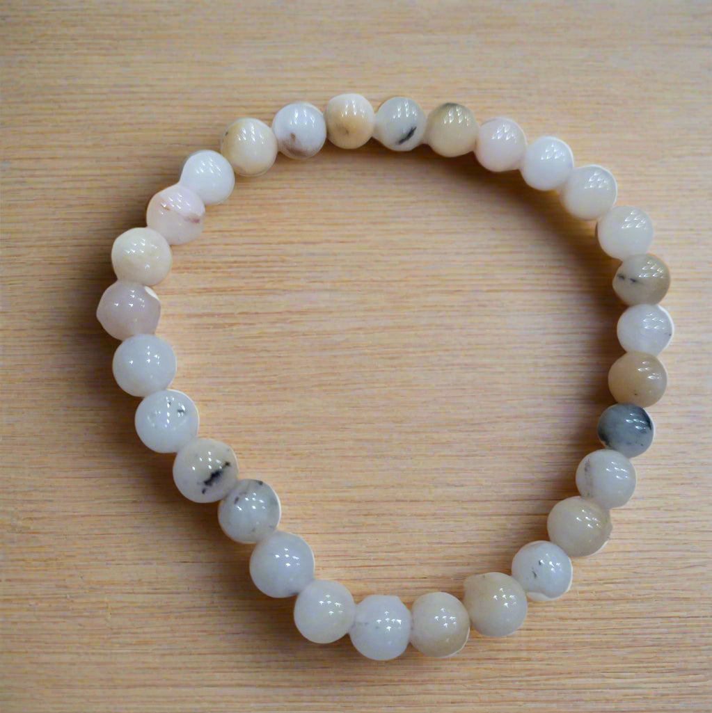 Flower Agate Stone Stretchy Bracelet