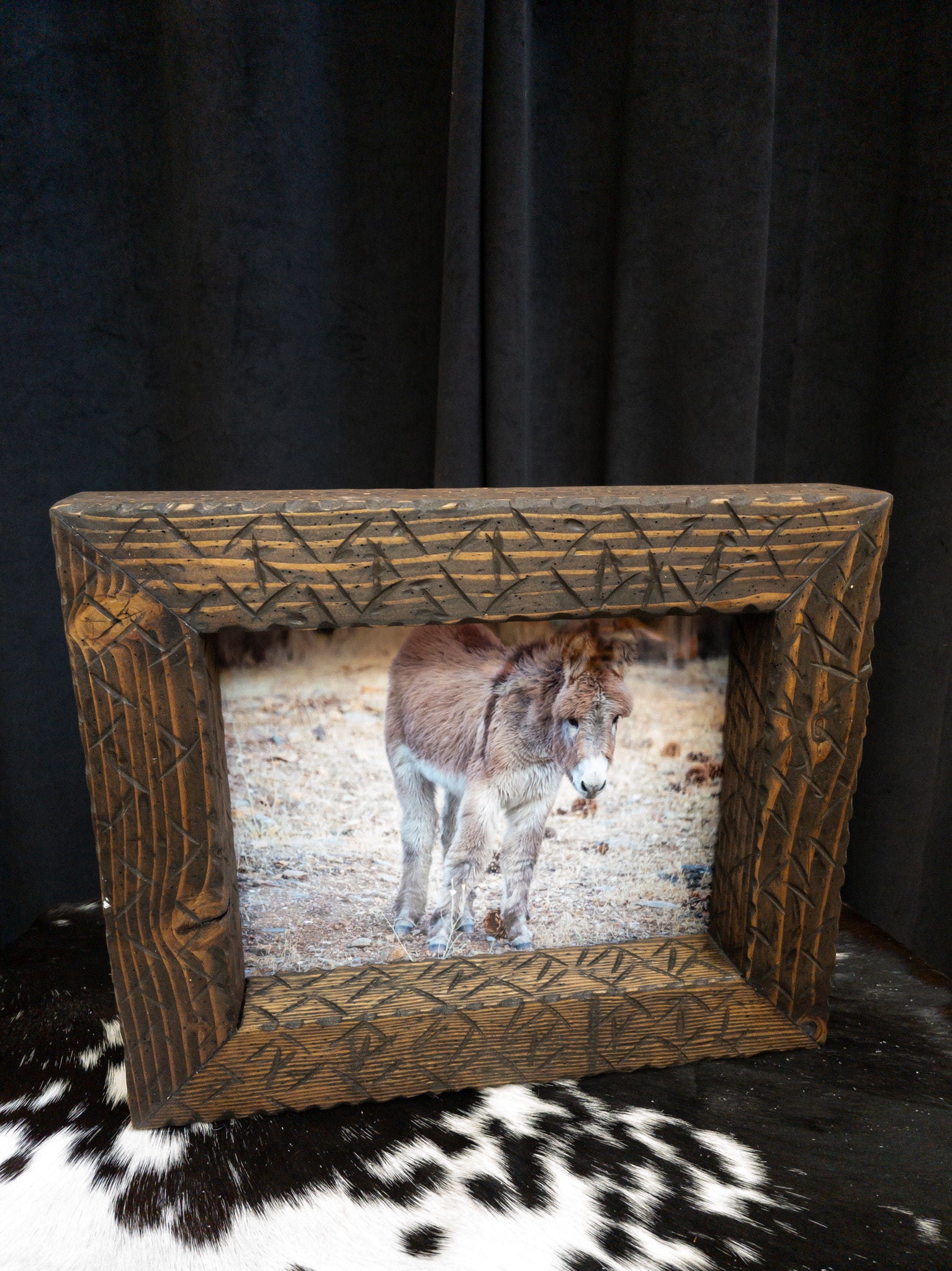 Original Framed Photo of a Burro in Big Bear California