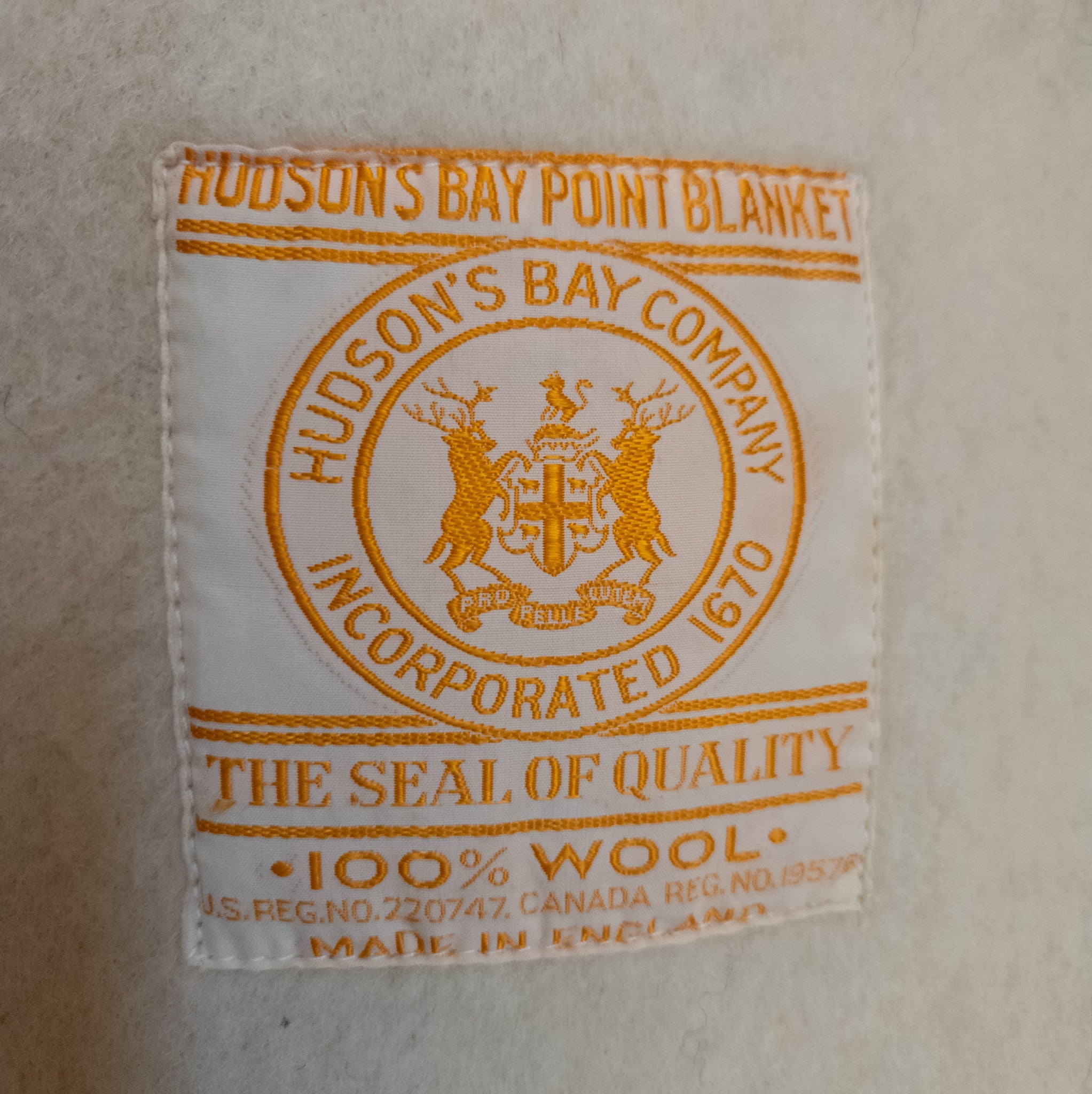 Hudson's Bay Point Wool Blanket Off-White Bold Multi-Colored Stripes