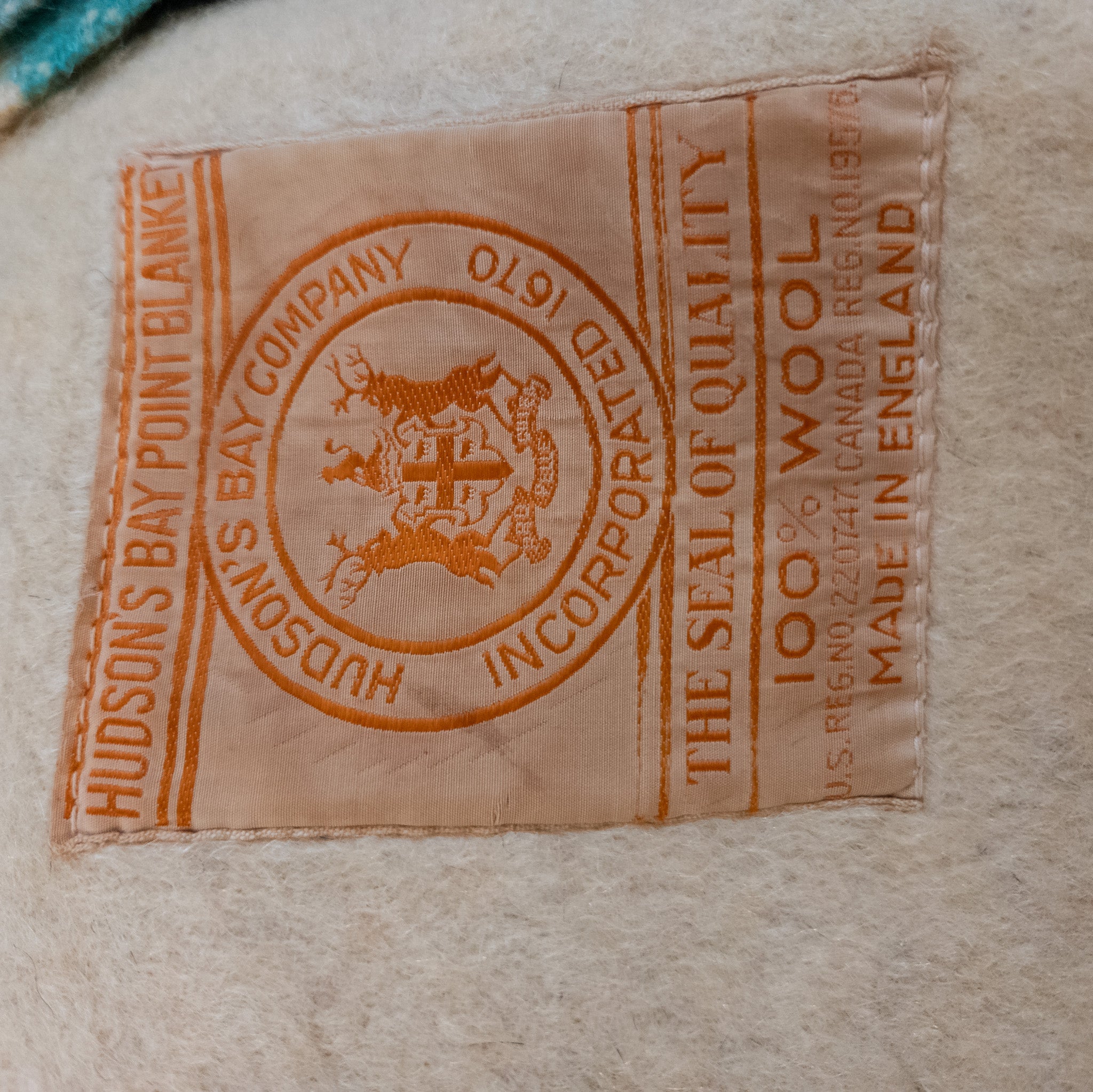 Hudson's Bay Point Wool Blanket Off-White Bold Multi-Colored Stripes