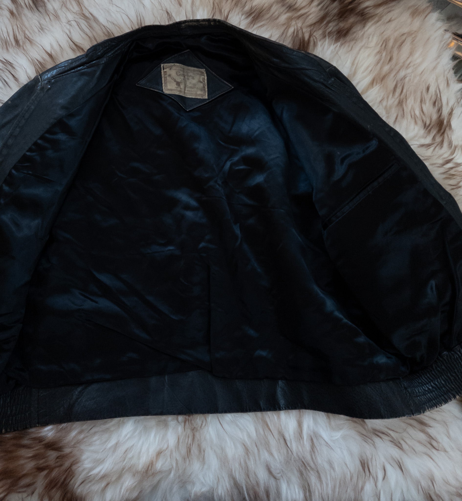 Chevy's Vintage Black Leather Jacket – Motorcycle Style, Made in Mexico.