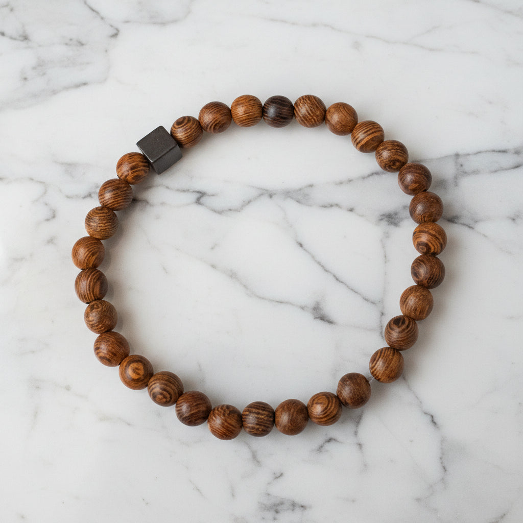 Stretch Bracelet With Wooden Beads