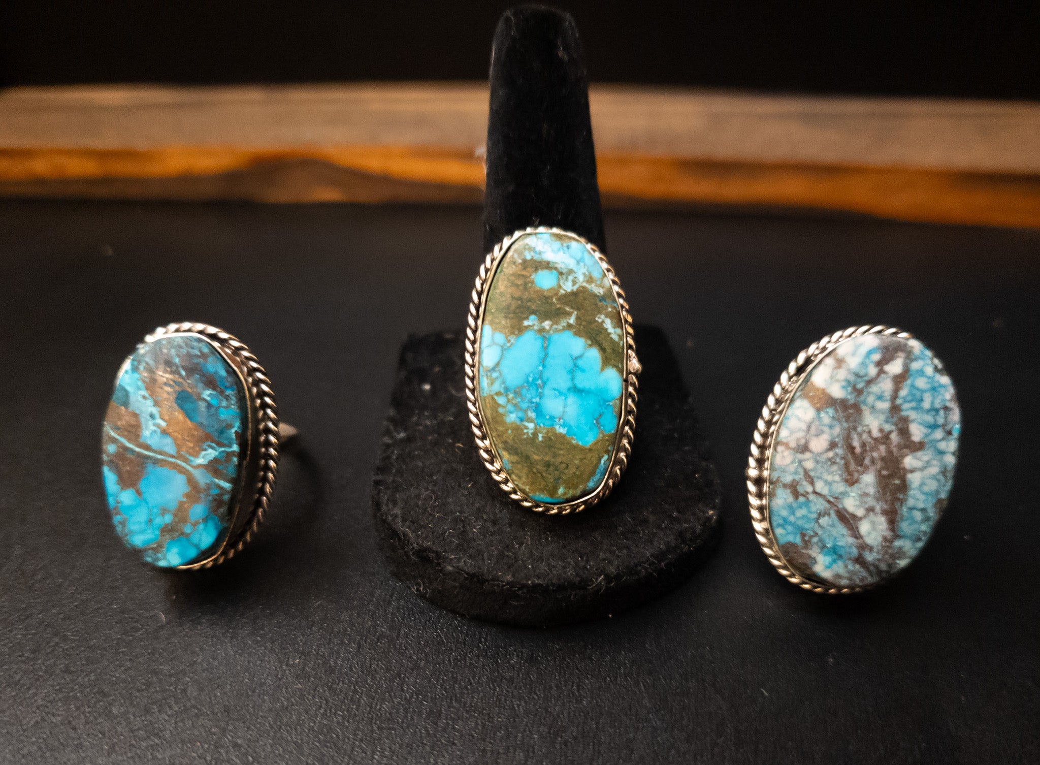 Stunning Turquoise Stone 925 Sterling Silver-Plated Brass Handmade in India