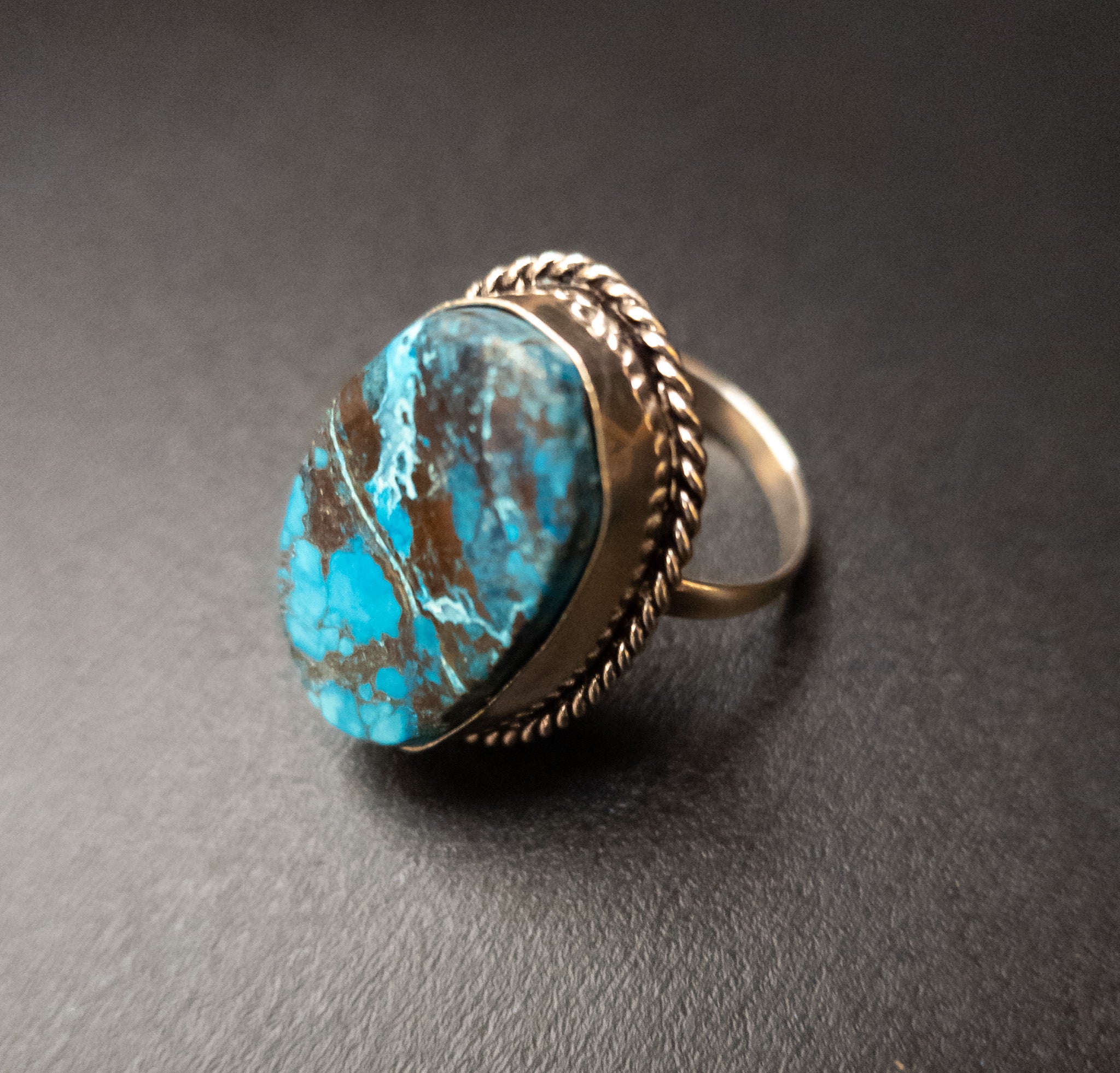 Stunning Turquoise Stone 925 Sterling Silver-Plated Brass Handmade in India