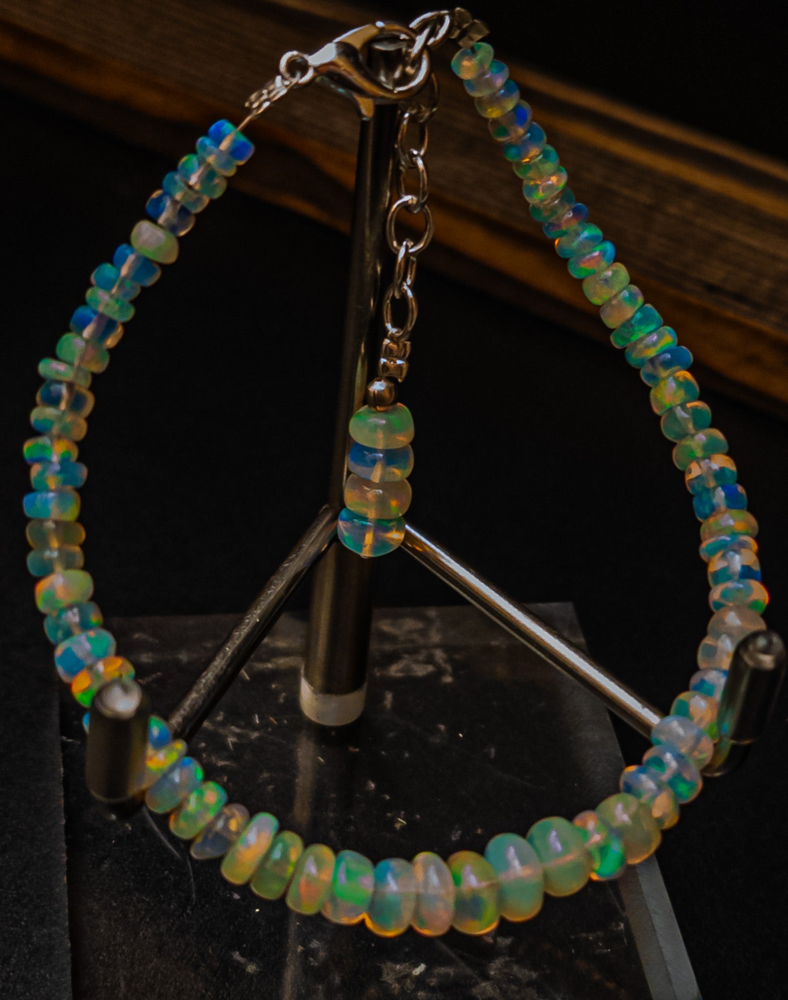 Ethiopian Opal Gemstone Bead Bracelet