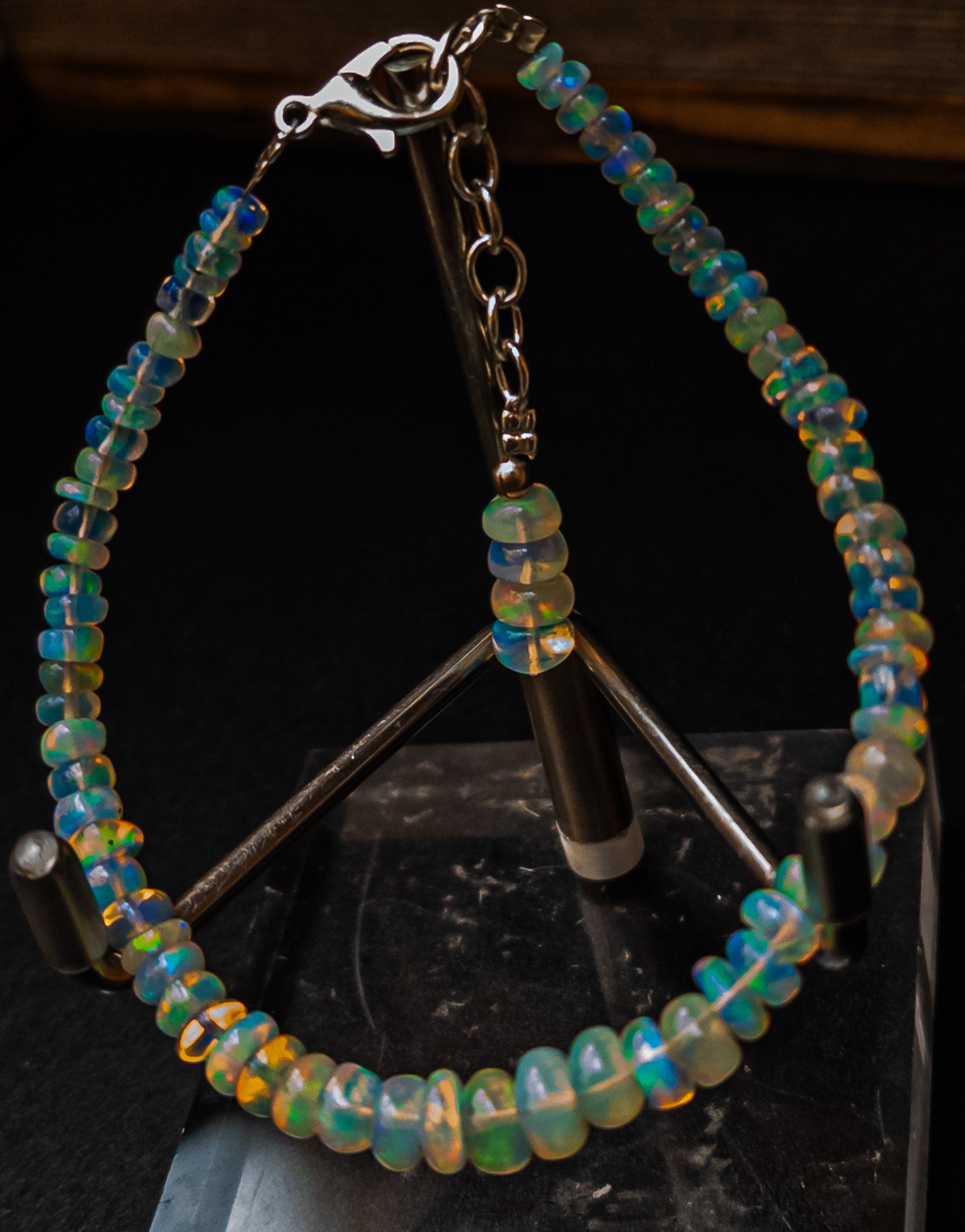 Ethiopian Opal Gemstone Bead Bracelet