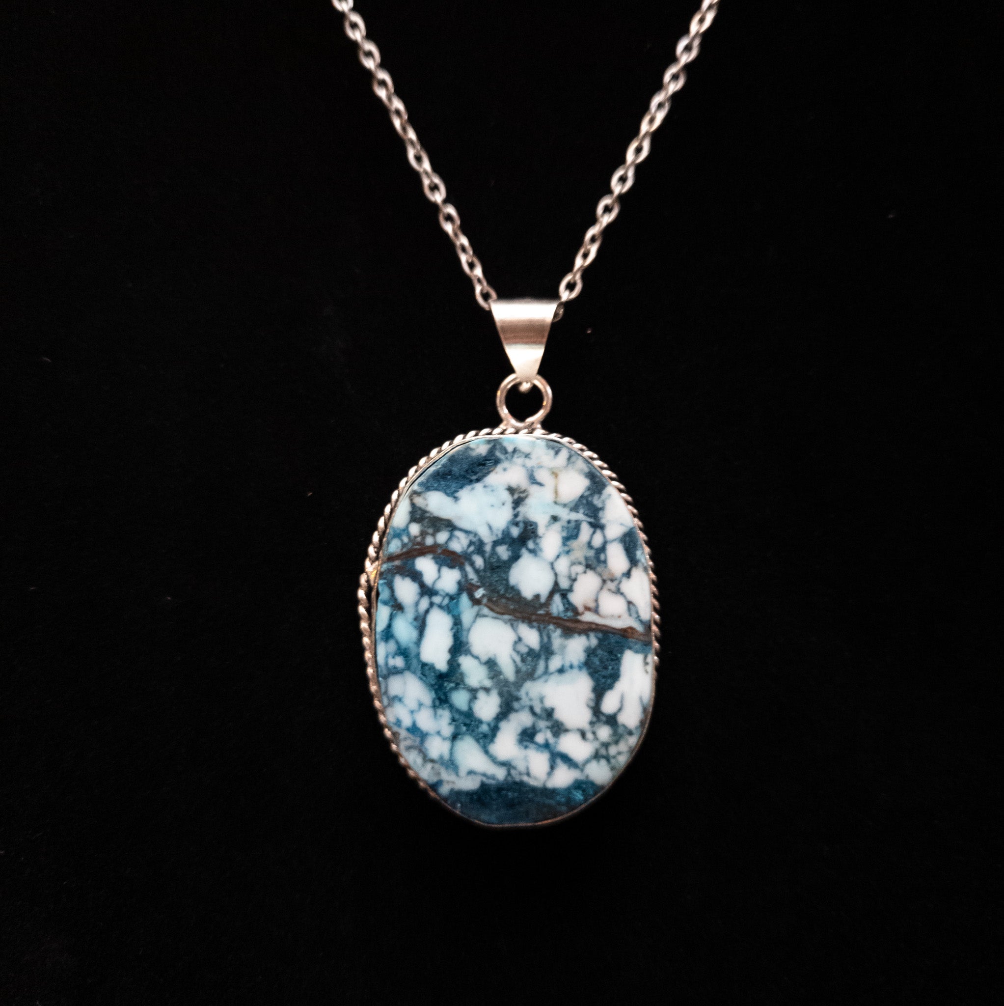 Turquoise Silver Plated Pendent on a Chain