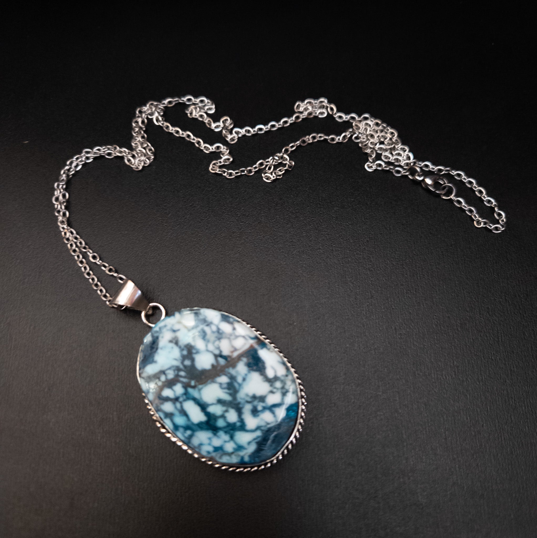 Turquoise Silver Plated Pendent on a Chain